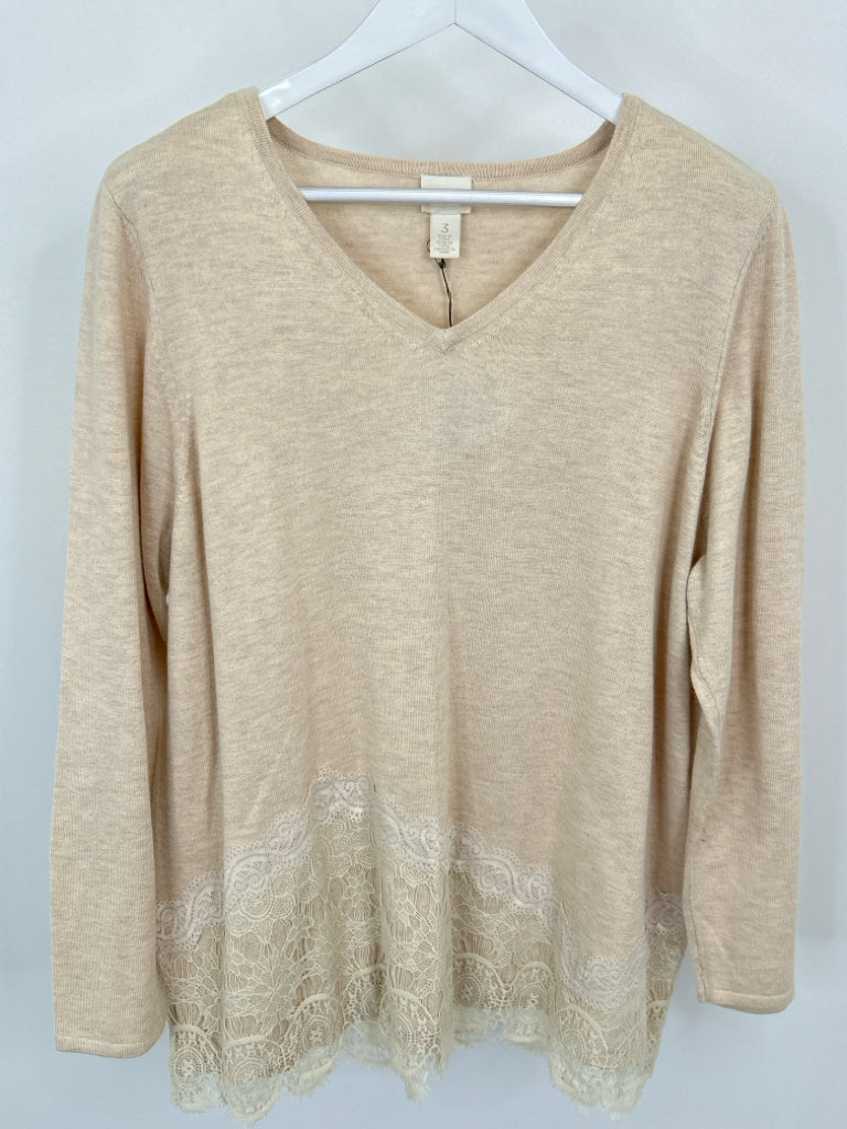 CHICO'S Women Size 16 Beige Sweater