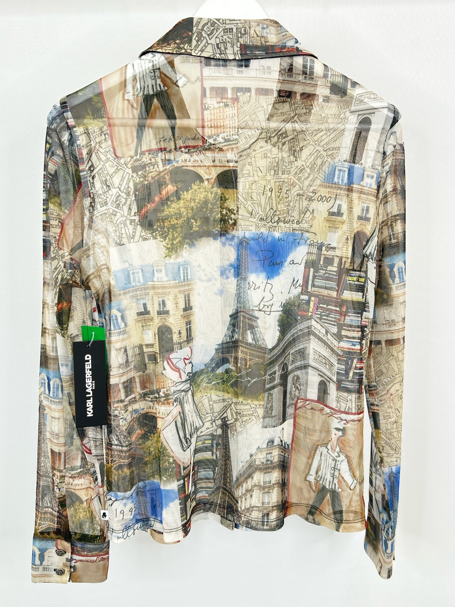 KARL LAGERFELD Size M Beige Print Women Blouse