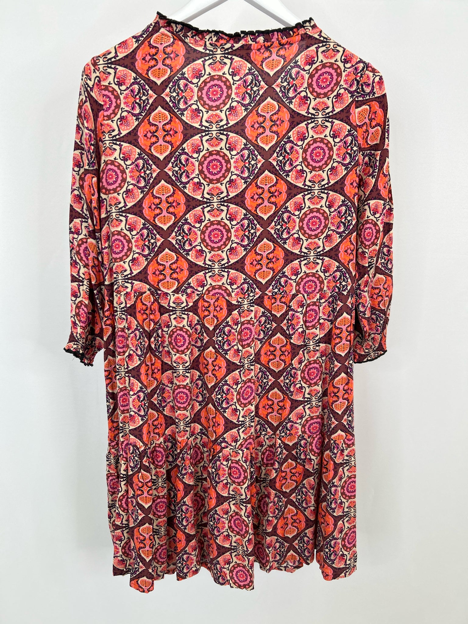NATURAL LIFE Size S Burgundy Print Women Dress