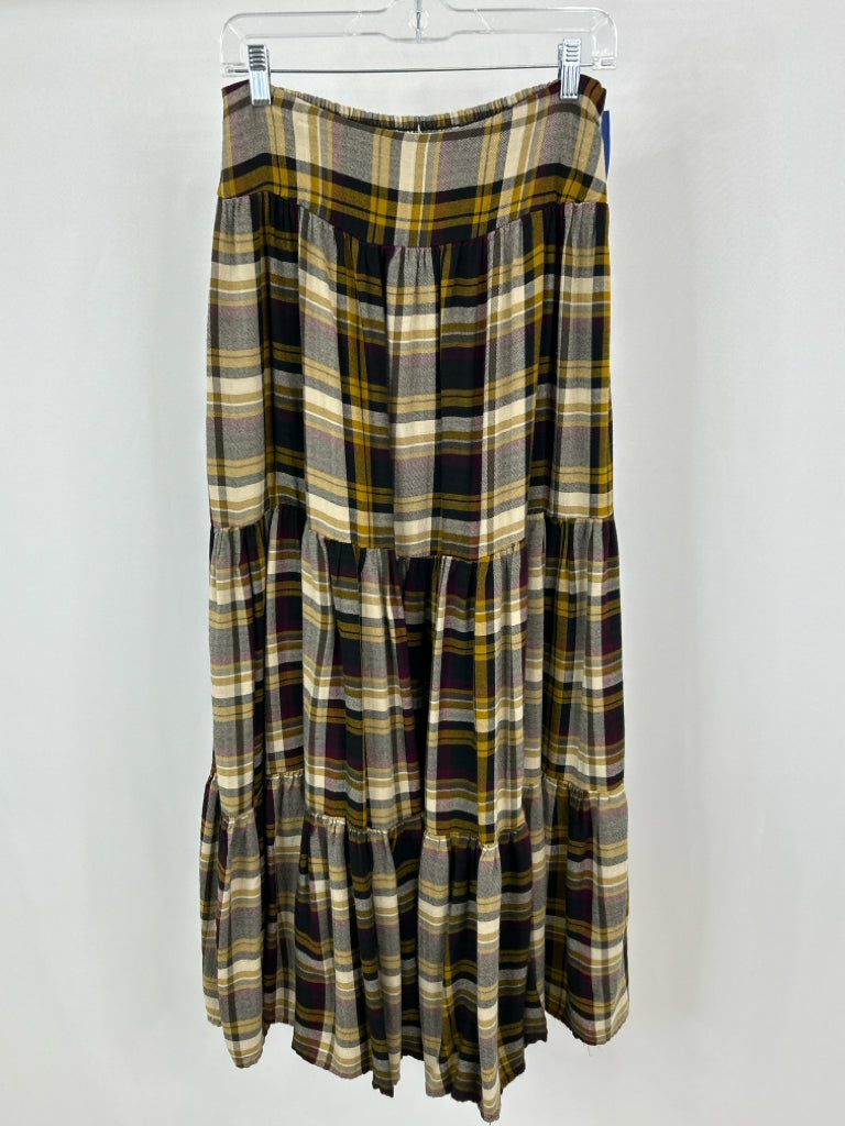 NATURAL LIFE Women Size M Brown Plaid Skirt