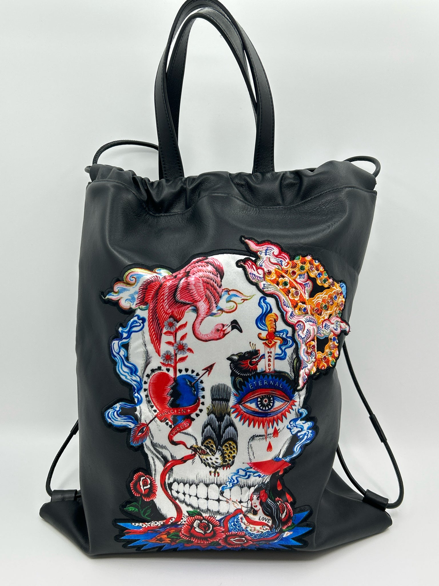 ED HARDY Black Women Tote