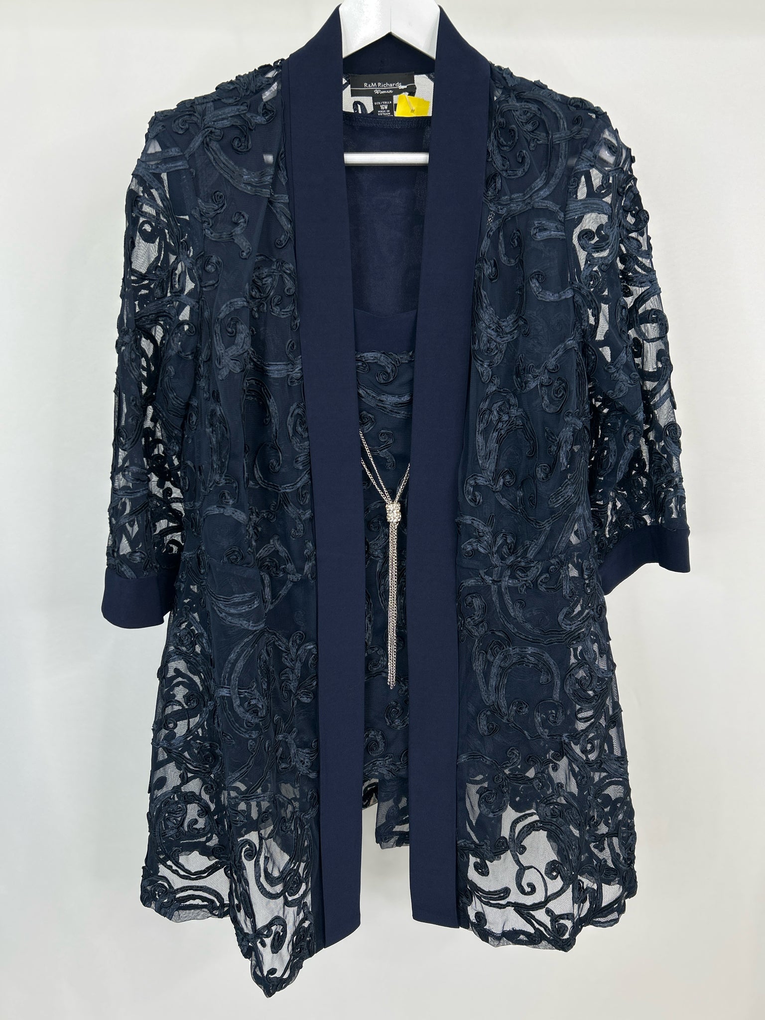 R & M RICHARDS Size 18W Blue Women 3-Piece w/pants