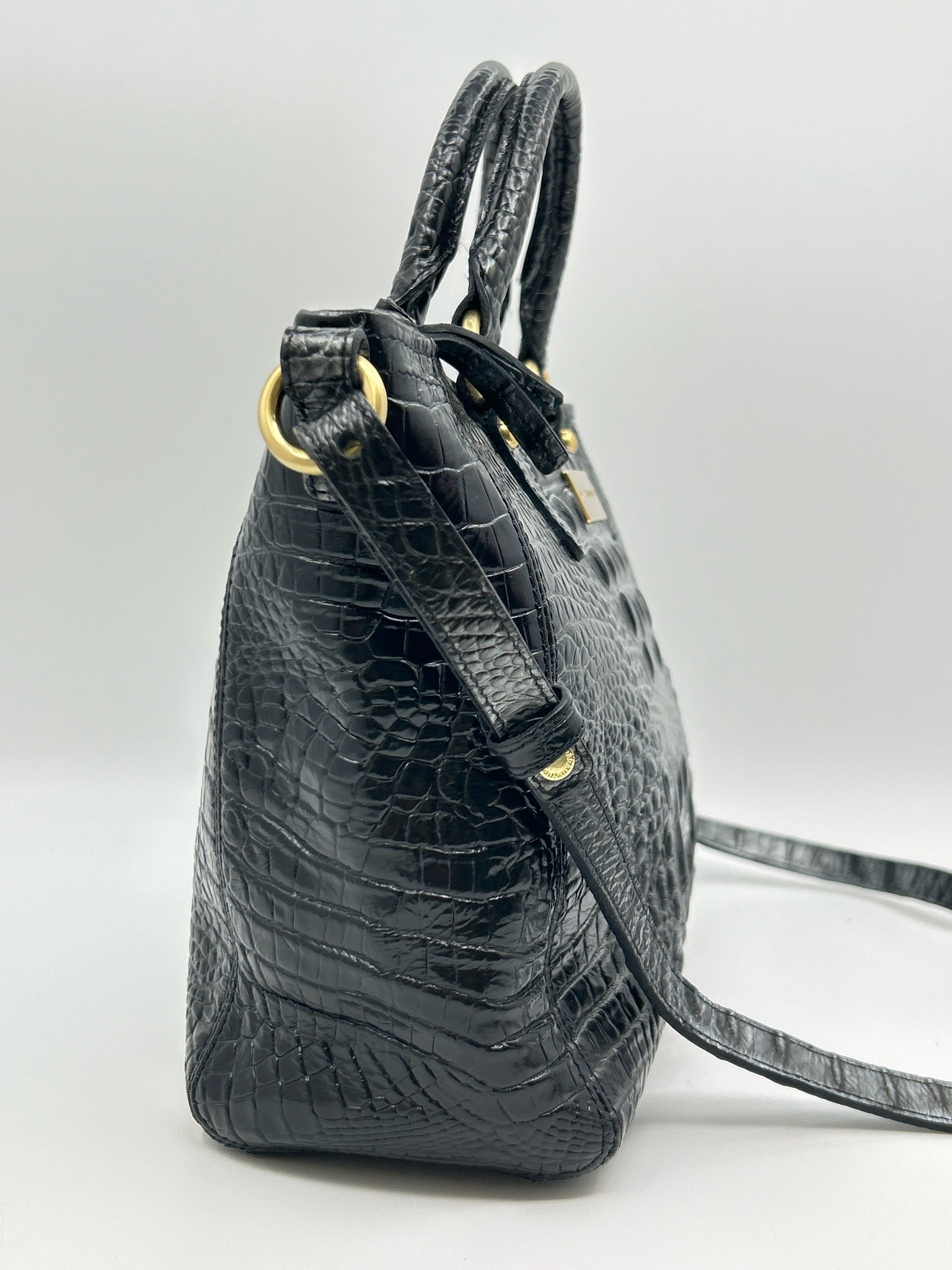 BRAHMIN black and grey Women Tote