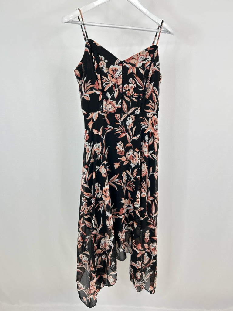 White House Black Market Size 6 Black Print Women's Dress NWT
