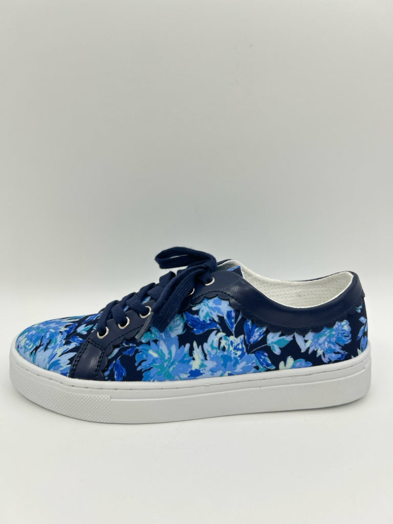 ISAAC MIZRAHI LIVE! Women Size 7.5 Blue floral Sneakers