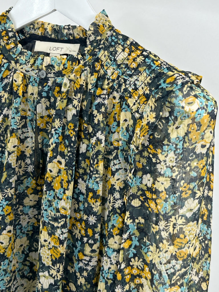 LOFT Size SP NAVY FLORAL Women's Top