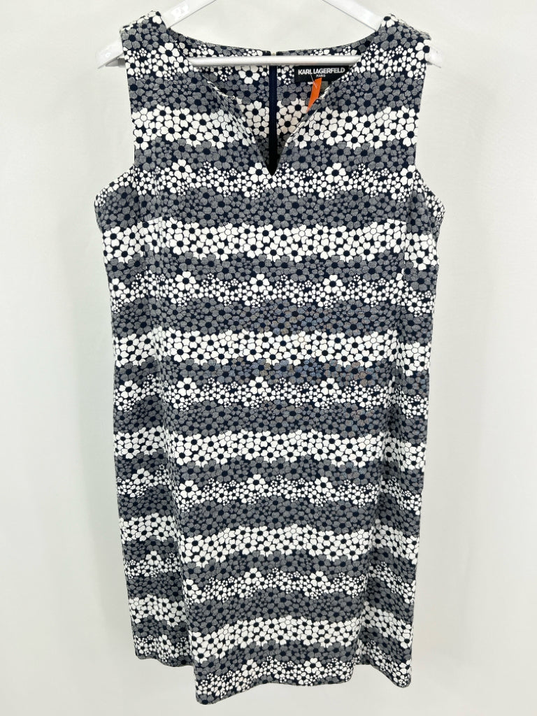 KARL LAGERFELD Size 14 NAVY FLORAL Women's Dress