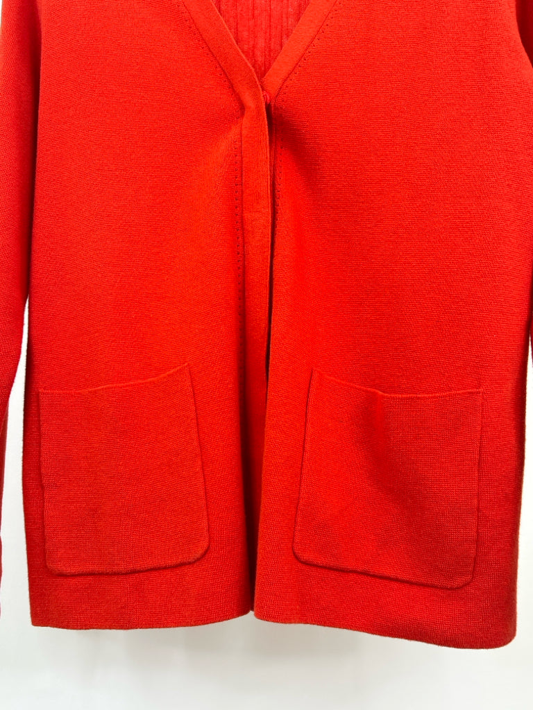 CABI Size L Orange Red Passage Cardigan