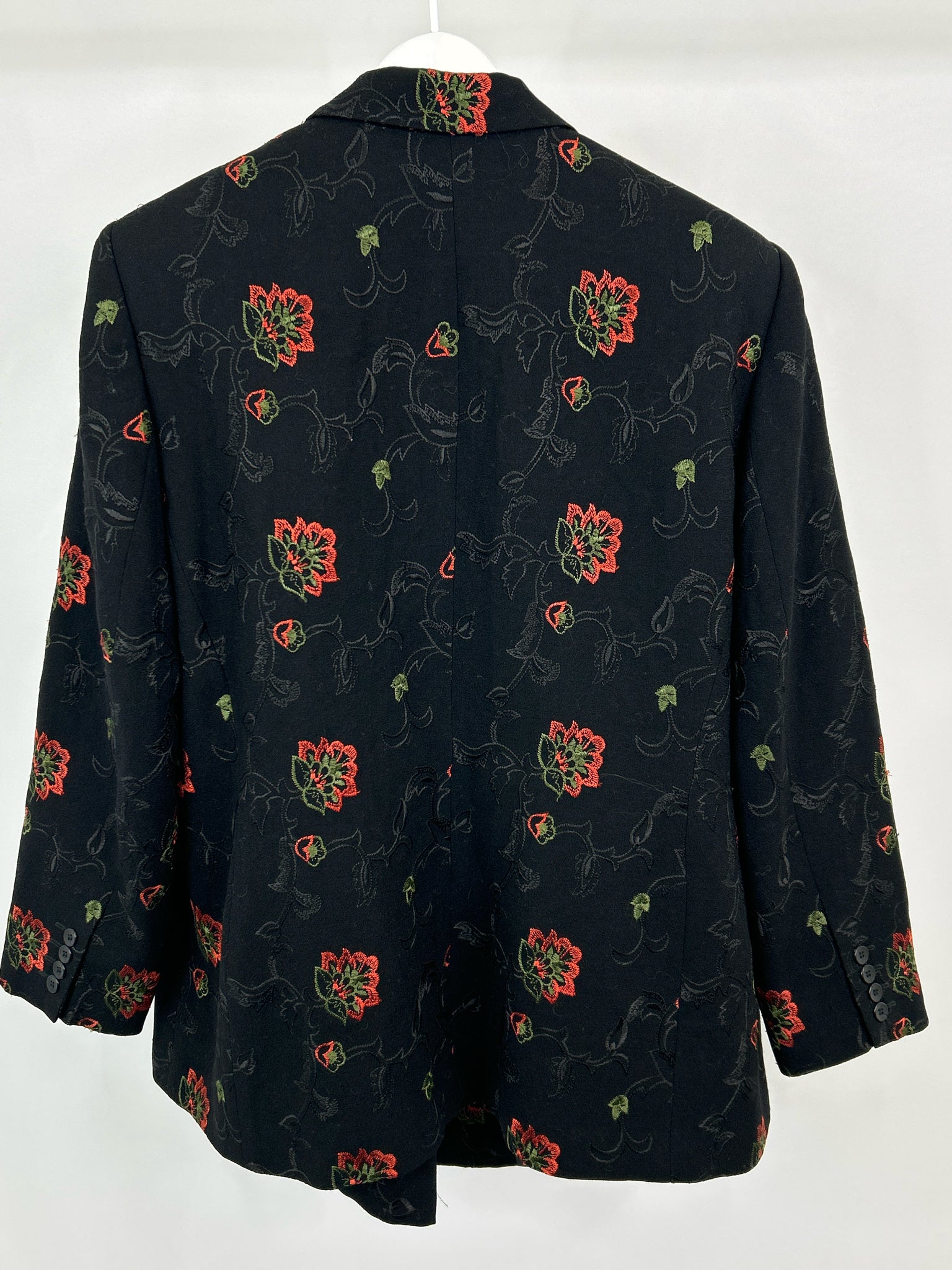 OSCAR DE LA RENTA Size 18W Black Floral Women Coat