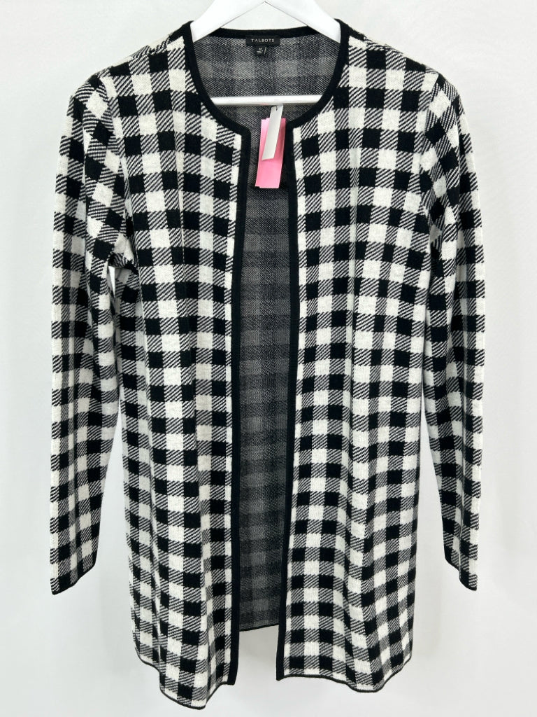 TALBOTS Women Size M Black & White Cardigan