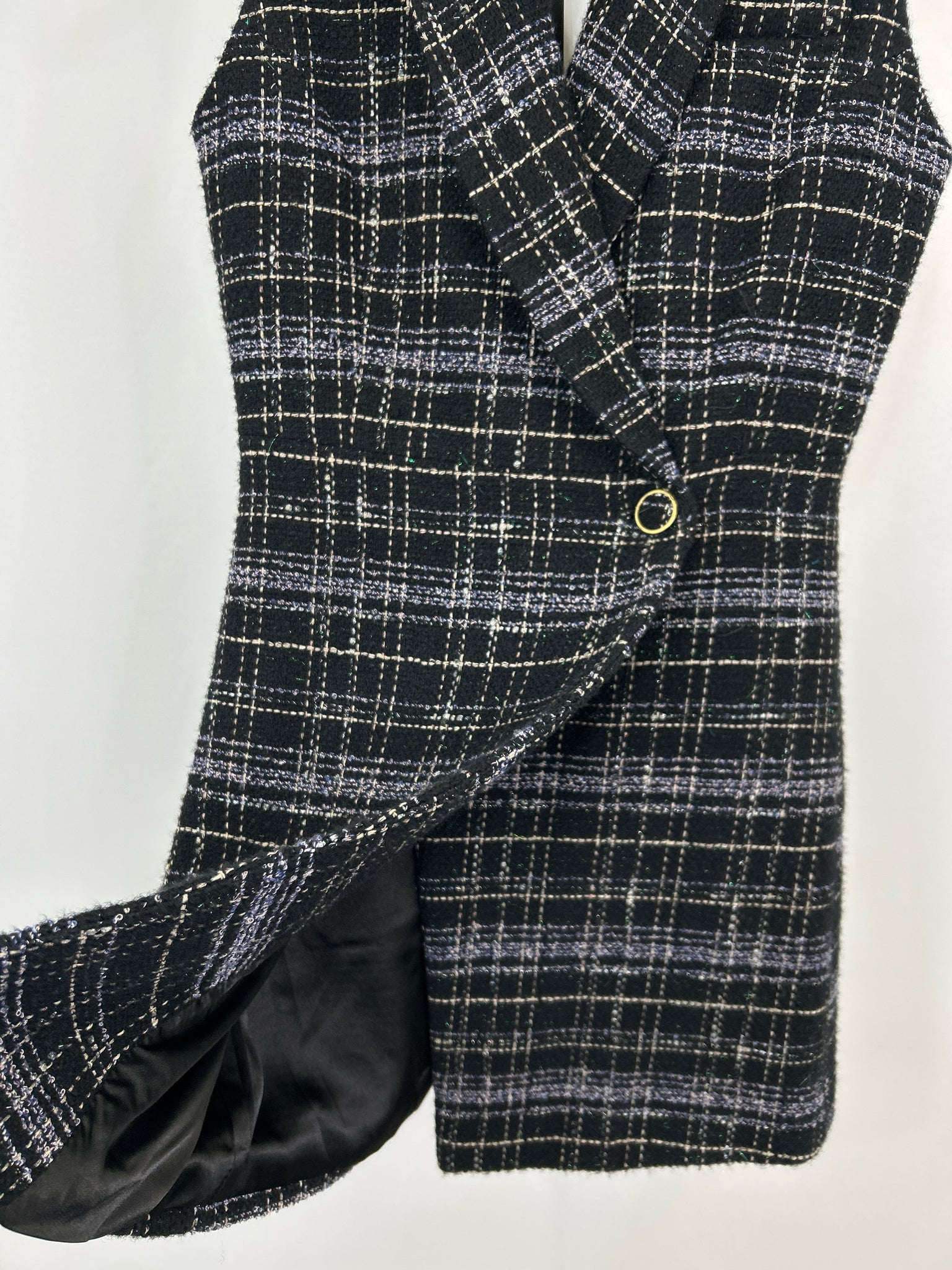 CENTRAL PARK WEST Size S Black Plaid Women Vest