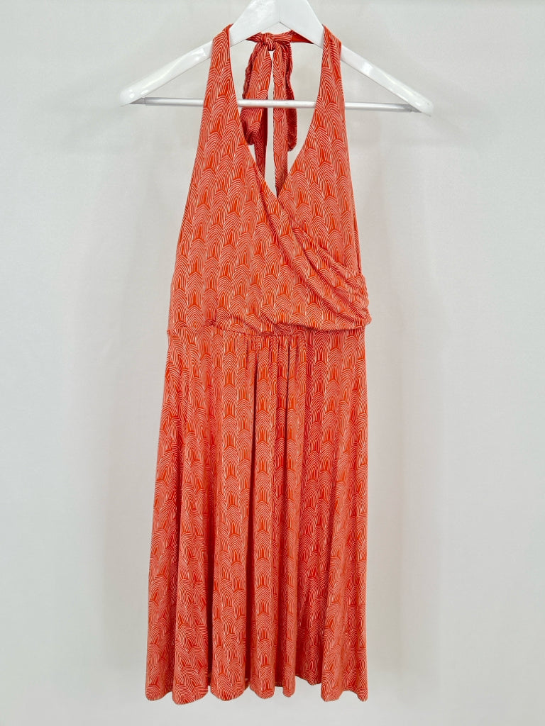 BODEN Women Size 10R Orange Print Dress