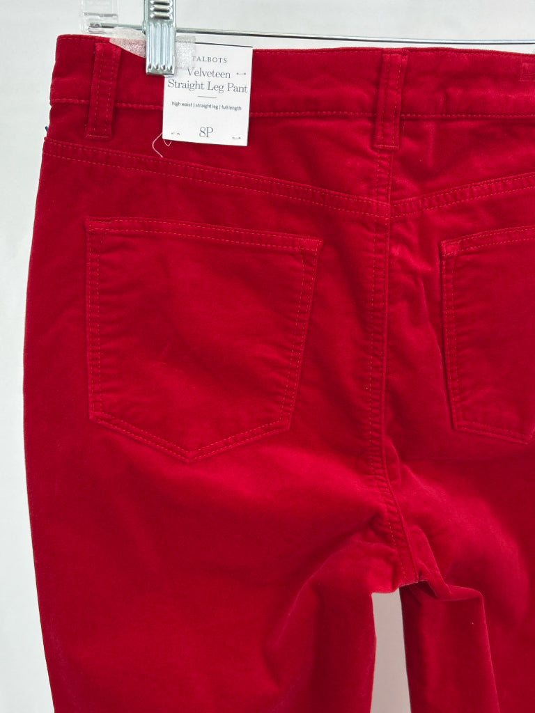 TALBOTS Women Size 8P Red Pants NWT