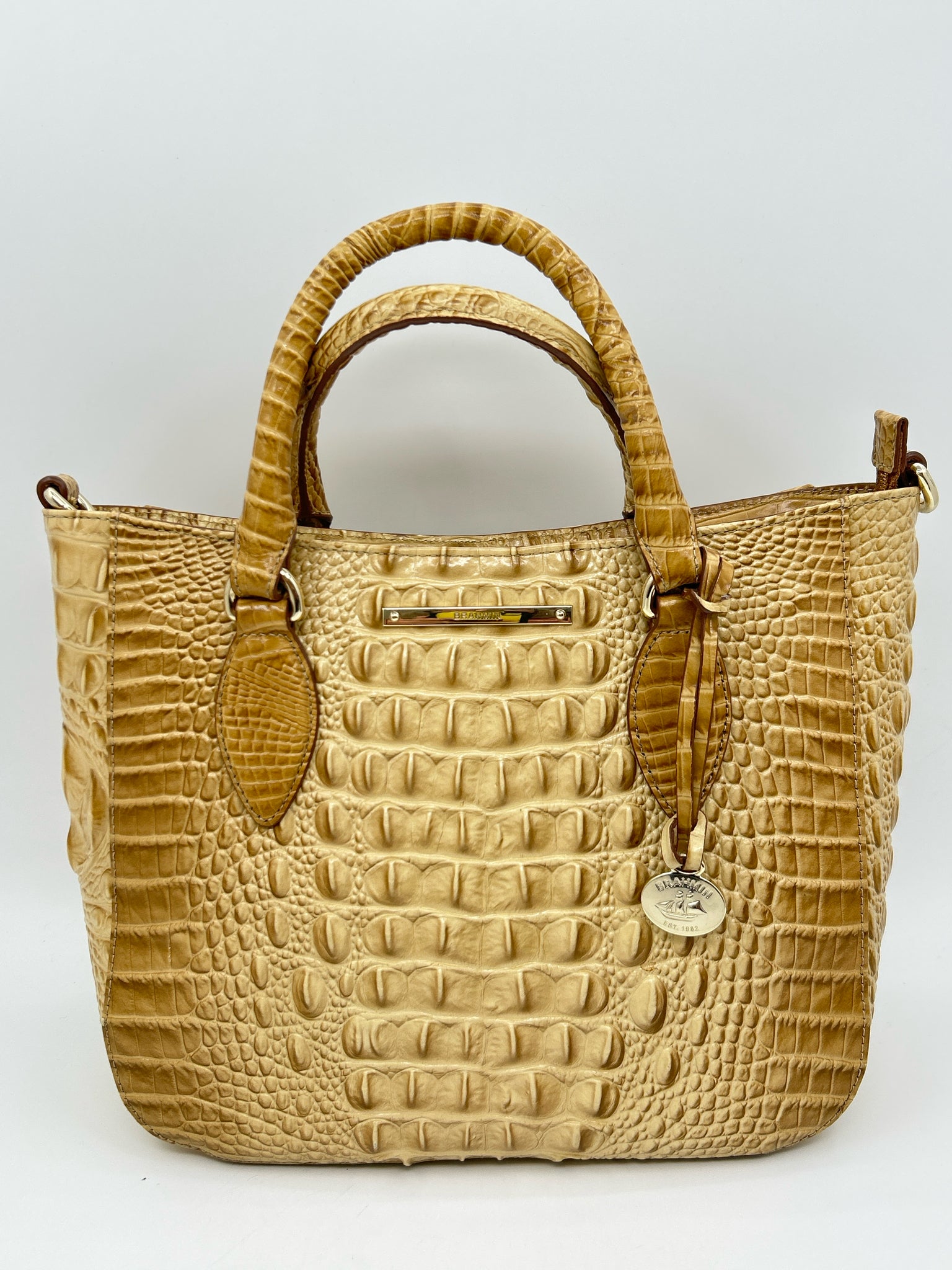 BRAHMIN Beige and Tan Women Purse