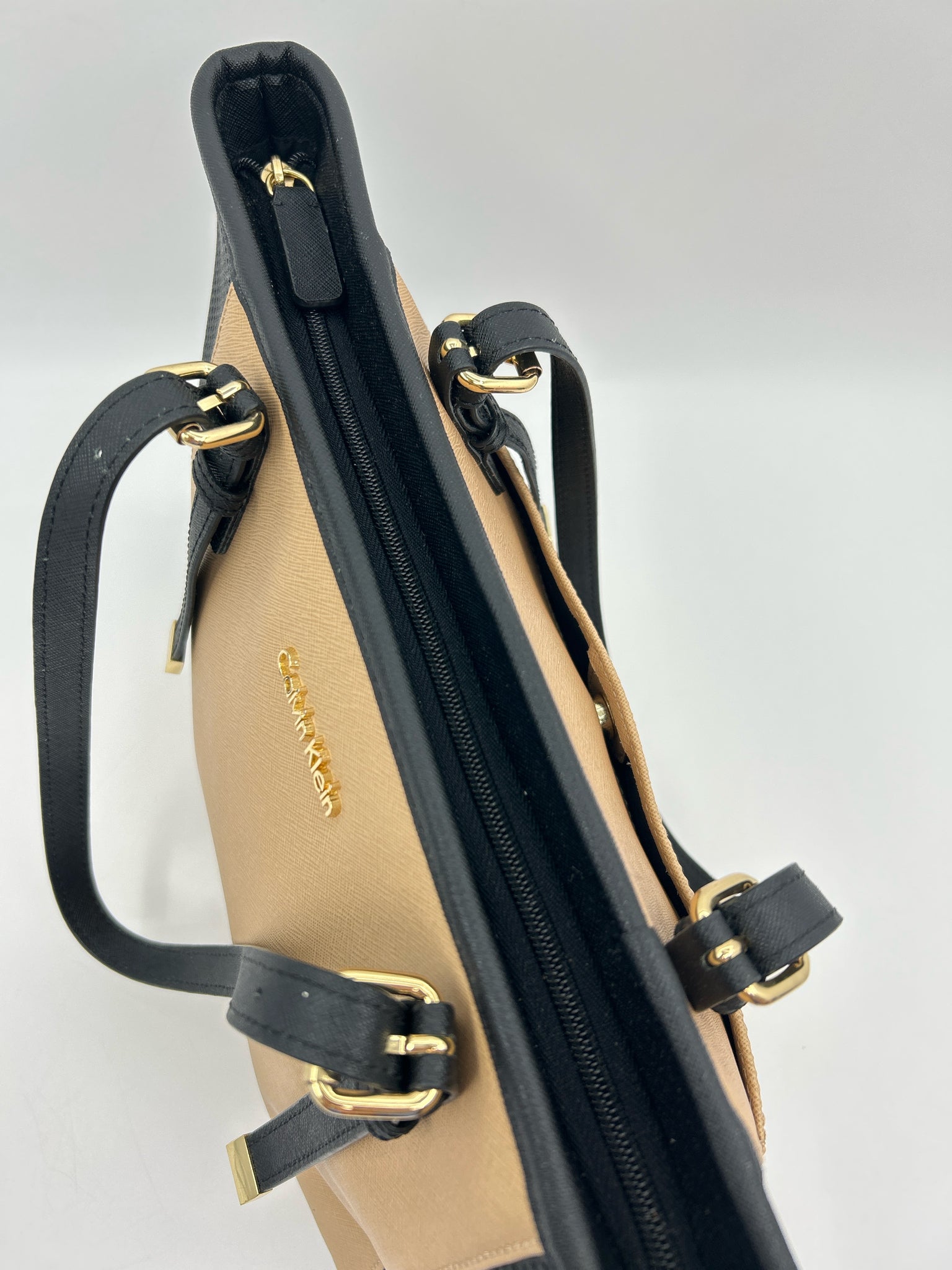 CALVIN KLEIN Beige & Black Women Tote