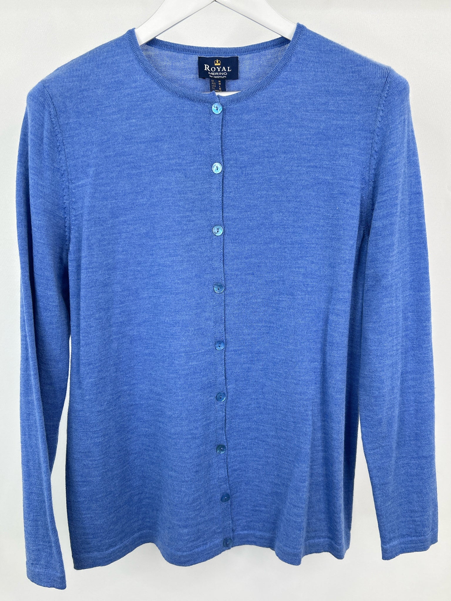 ROYAL MERINO Size L Blue Women Cardigan
