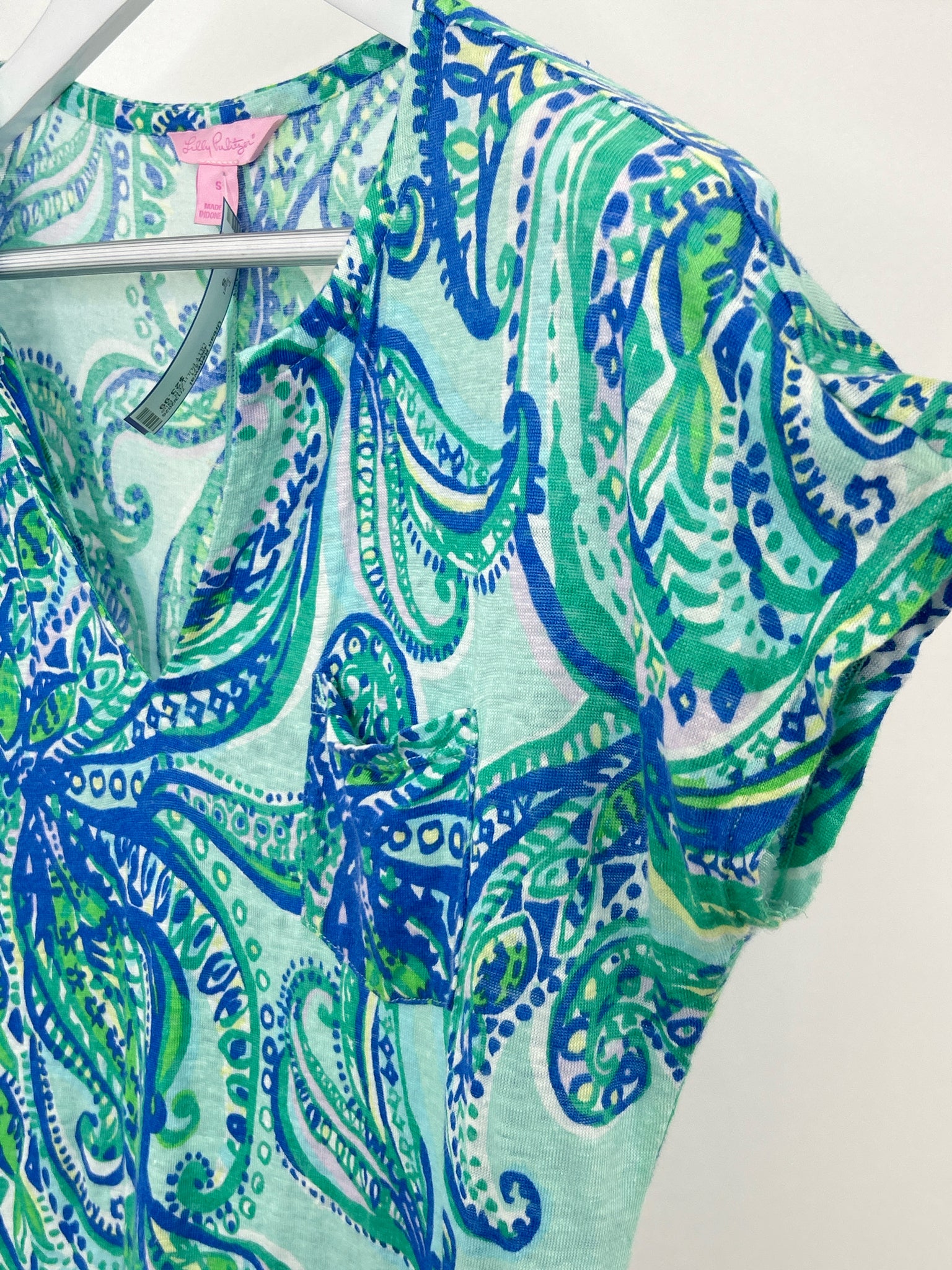 LILLY PULITZER Size S Blue & Green Women Shirt