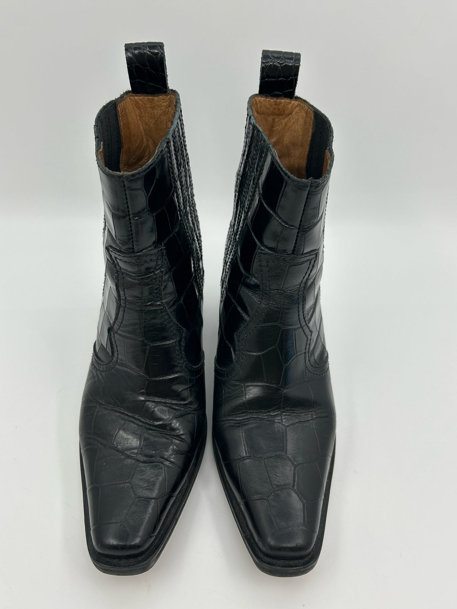 GANNI Size 38/8 Black Women Booties