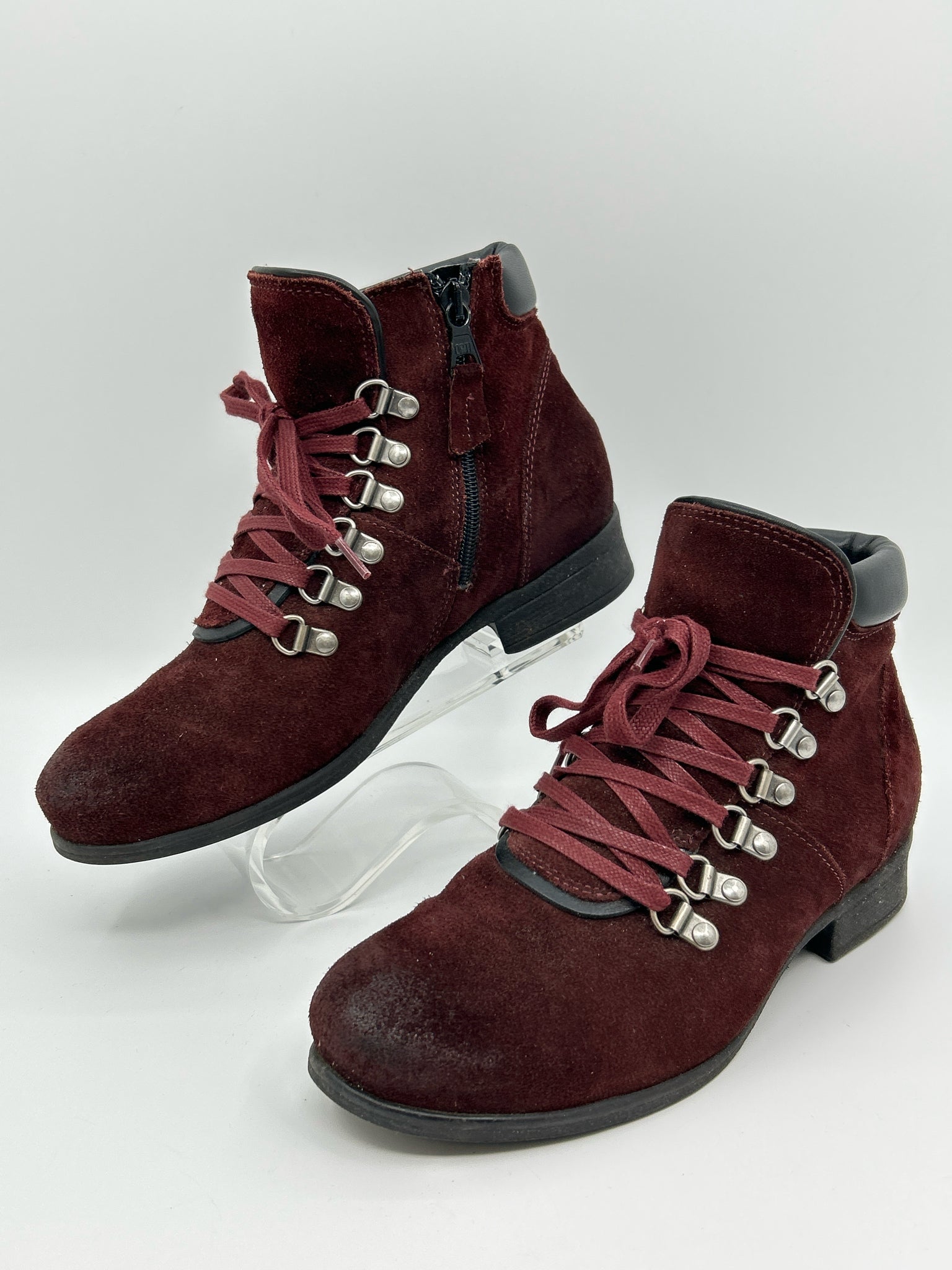 MIZ MOOZ Size 37 Burgundy Women Booties