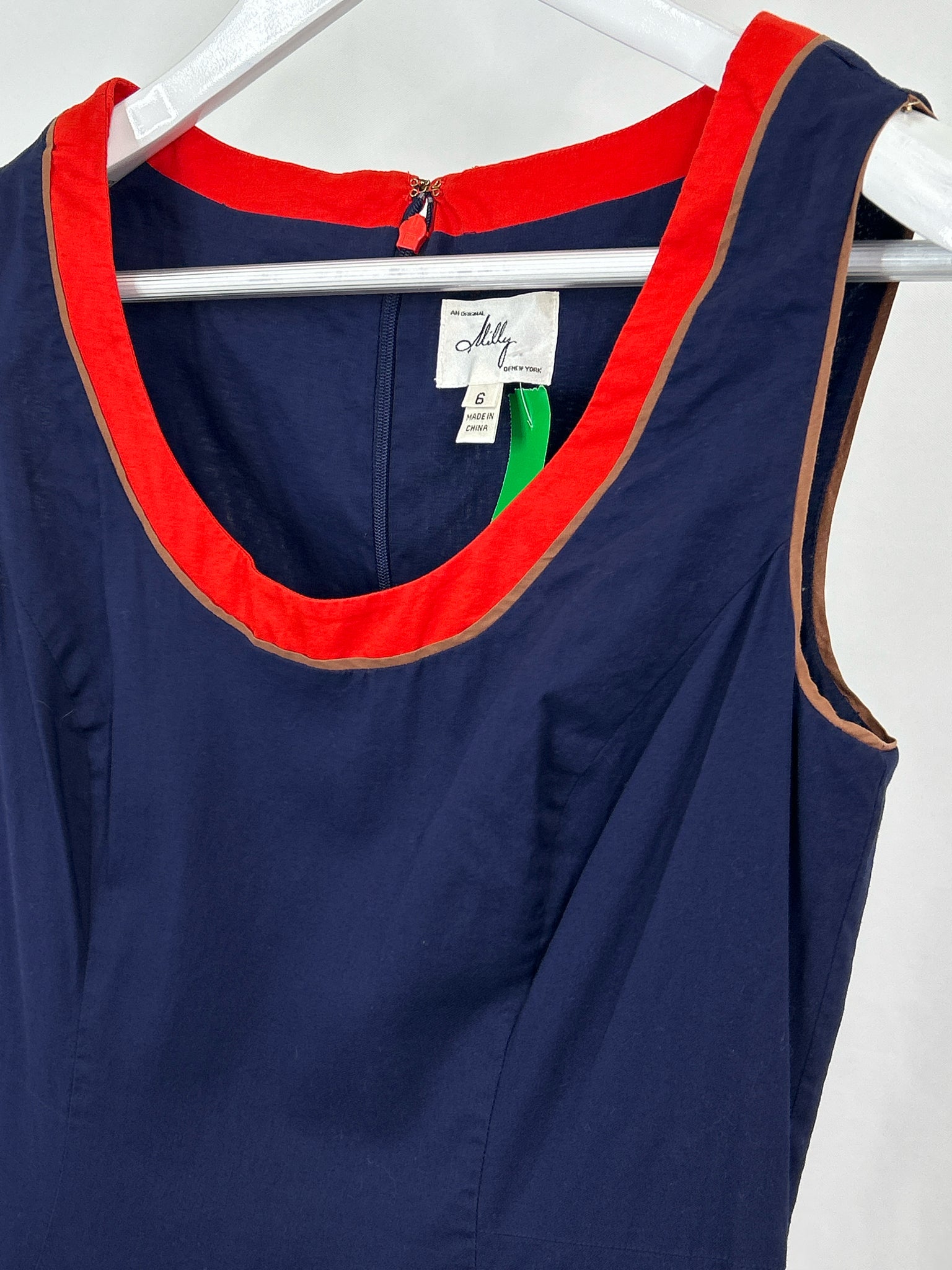 MILLY Size 6 NAVY AND RED Women's Dress