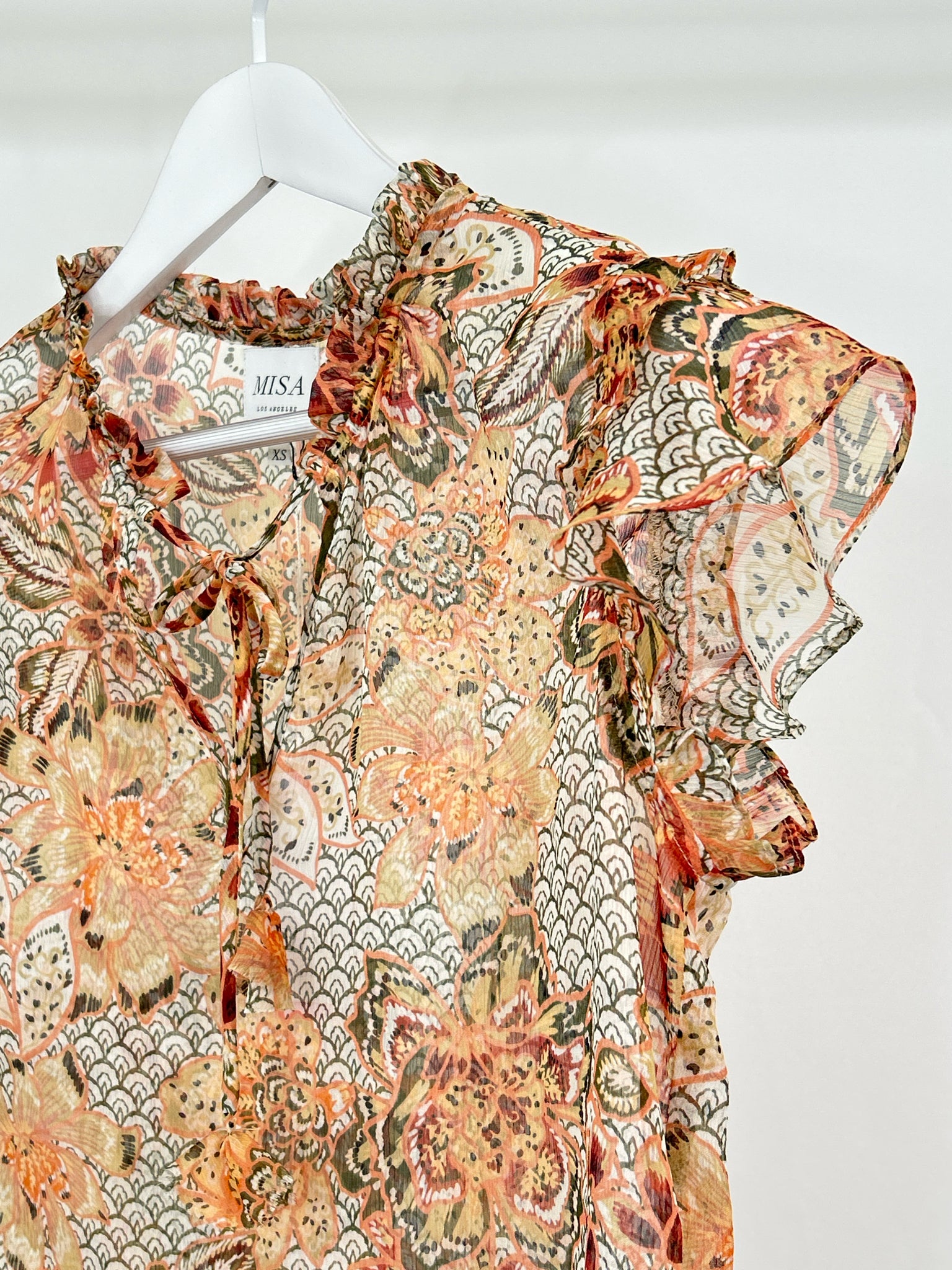 MISA Size XS Orange Print Women Top