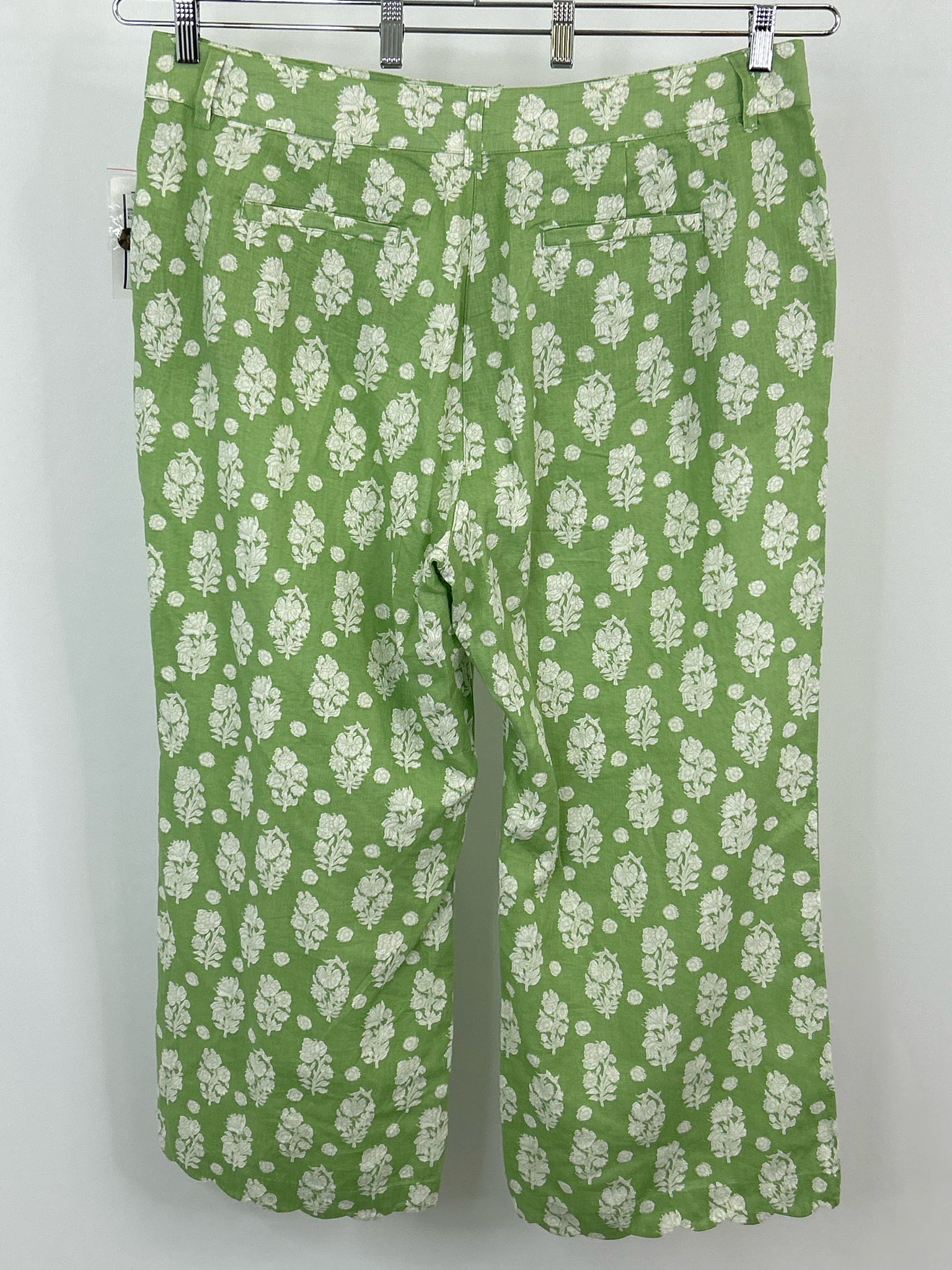 CROWN & IVY Size 16 Green Floral Women Pants