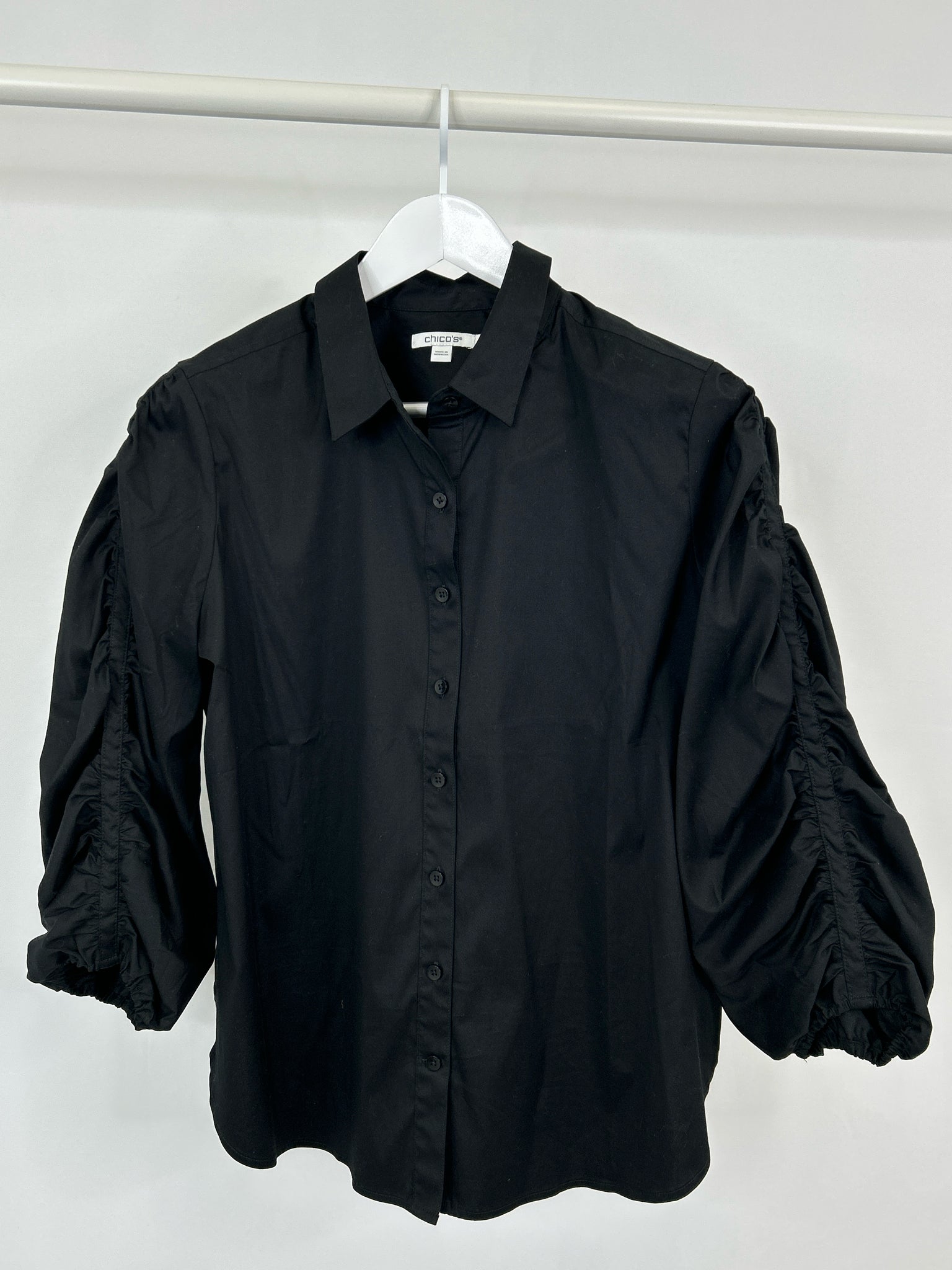 CHICO'S Size 12 Black Women Shirt
