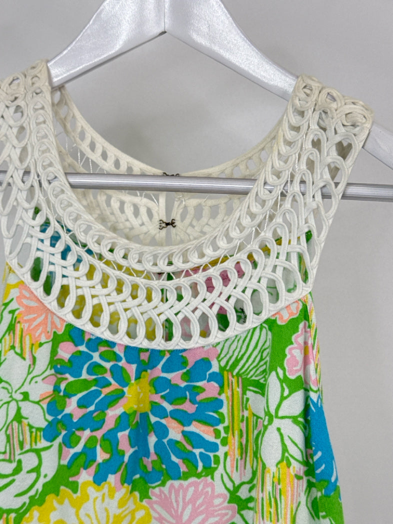 LILLY PULITZER Size L Green Print Women Dress