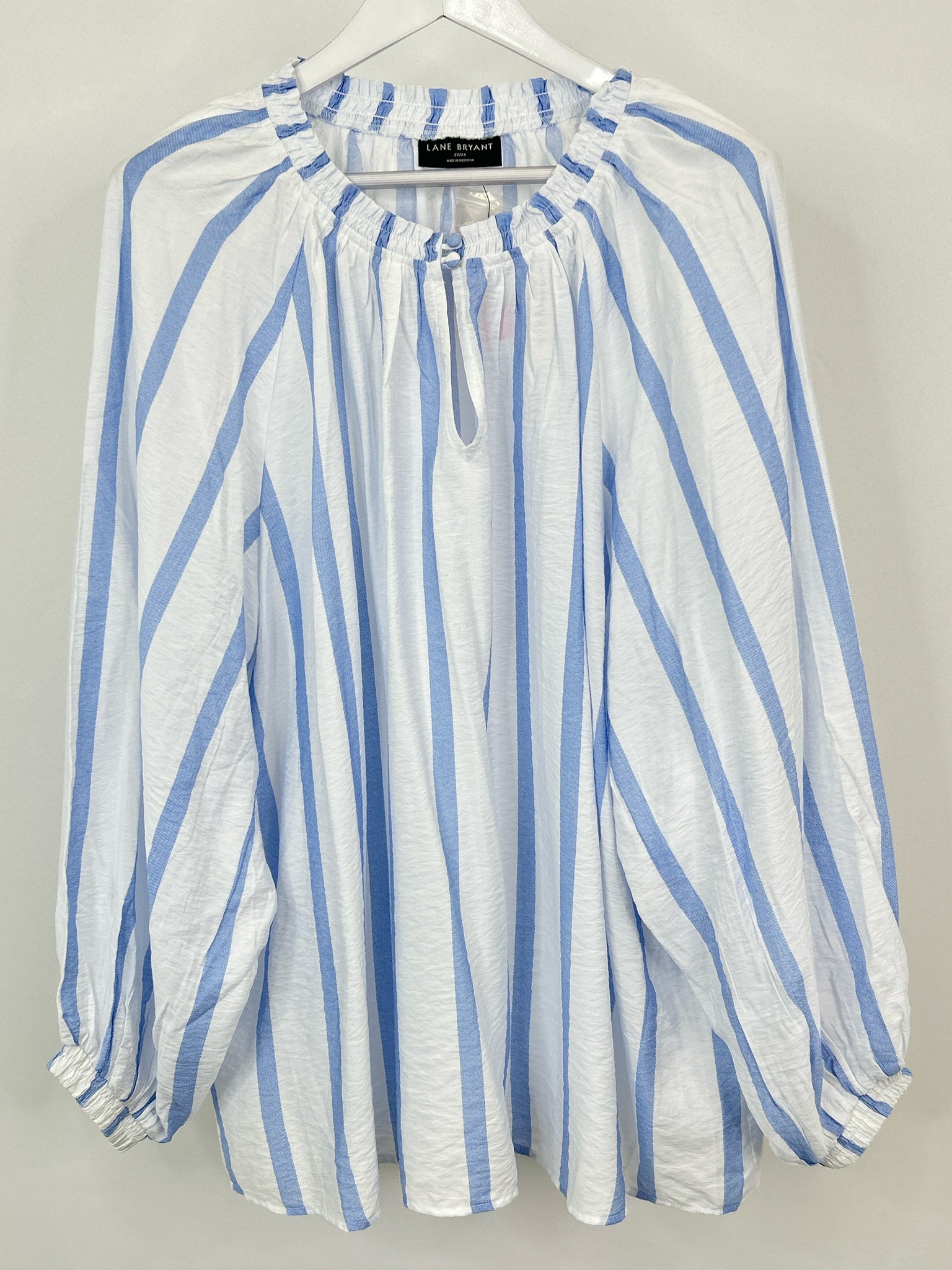 LANE BRYANT Size 22/24 Blue Striped Women Top NWT
