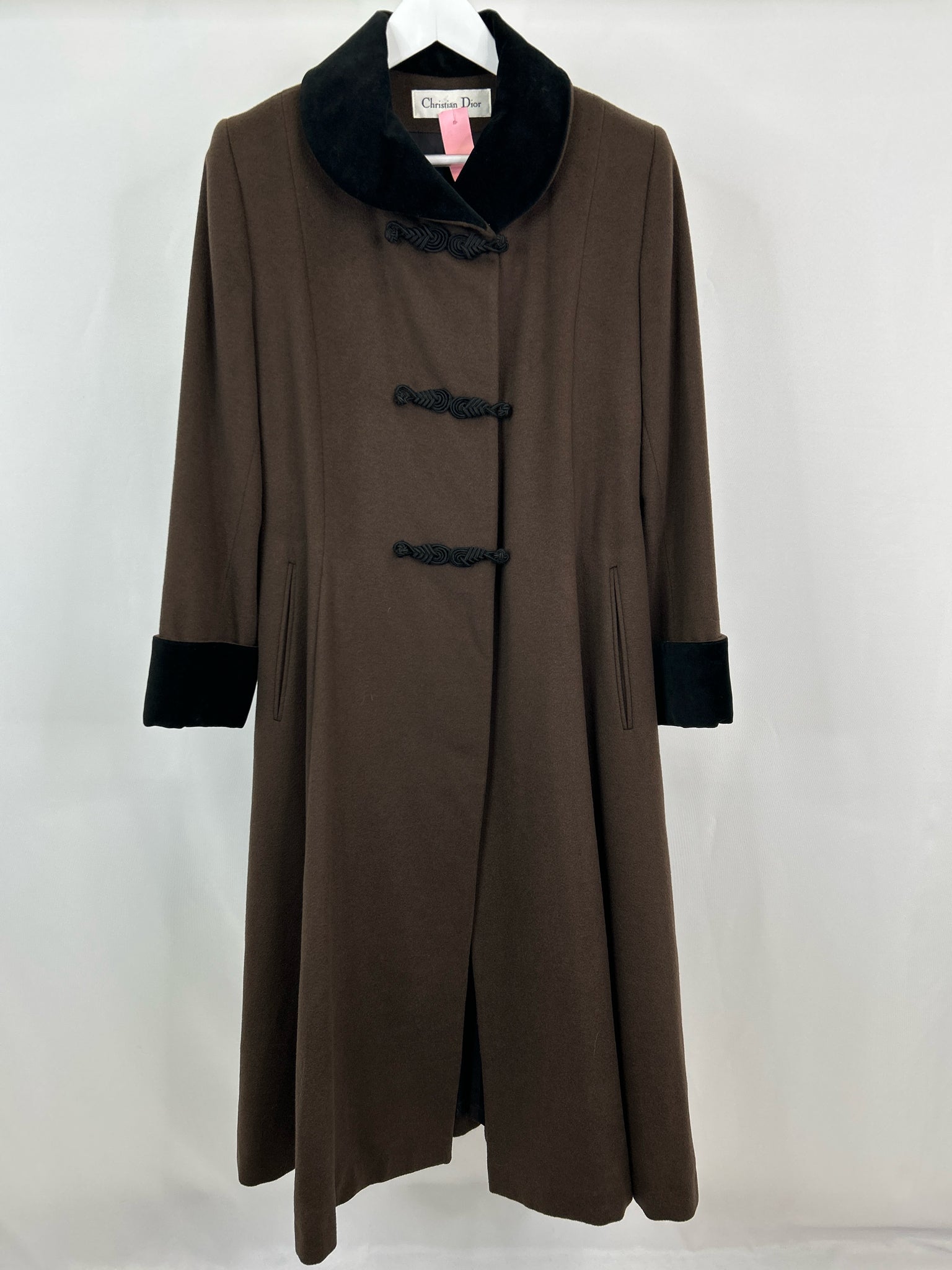 CHRISTIAN DIOR Size 8 Brown and Black Women Coat