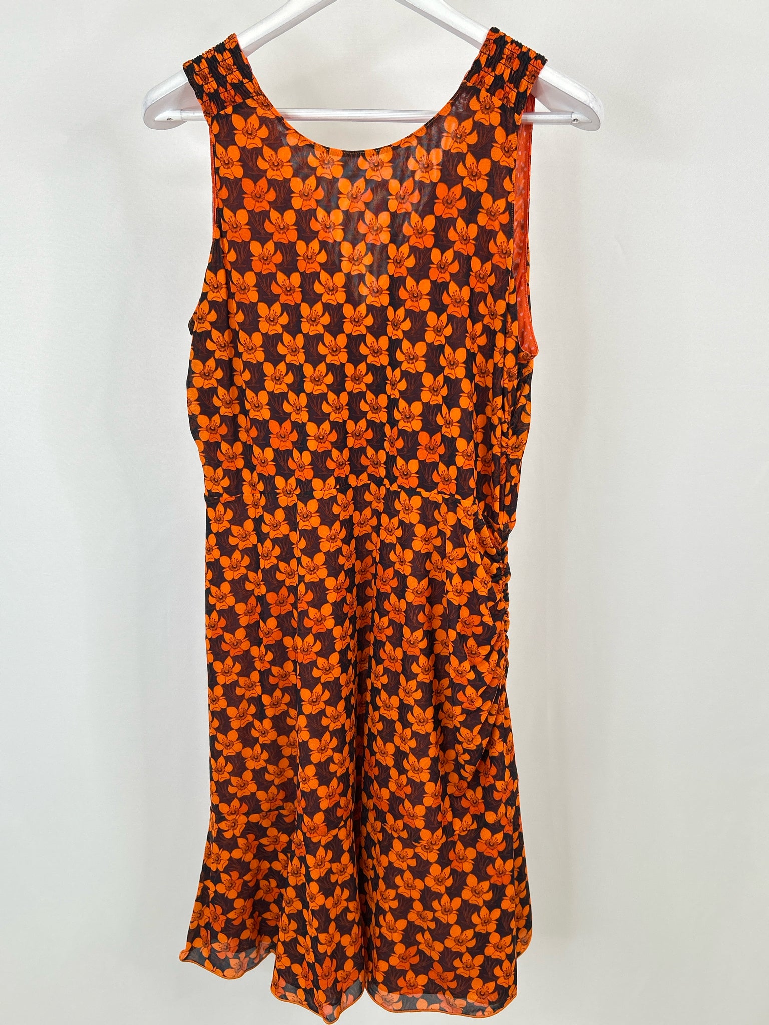CABI Size L Orange Print Women Dress