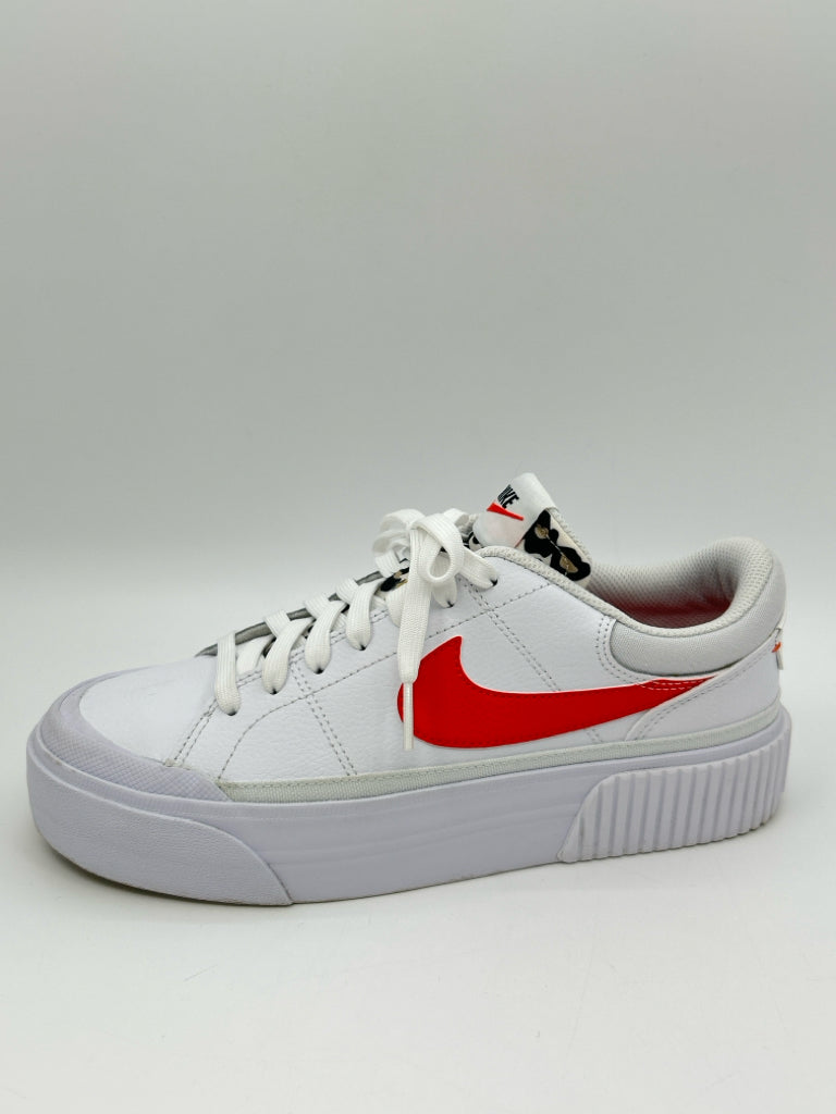 NIKE Size 8 WHITE AND ORANGE Women's Sneakers