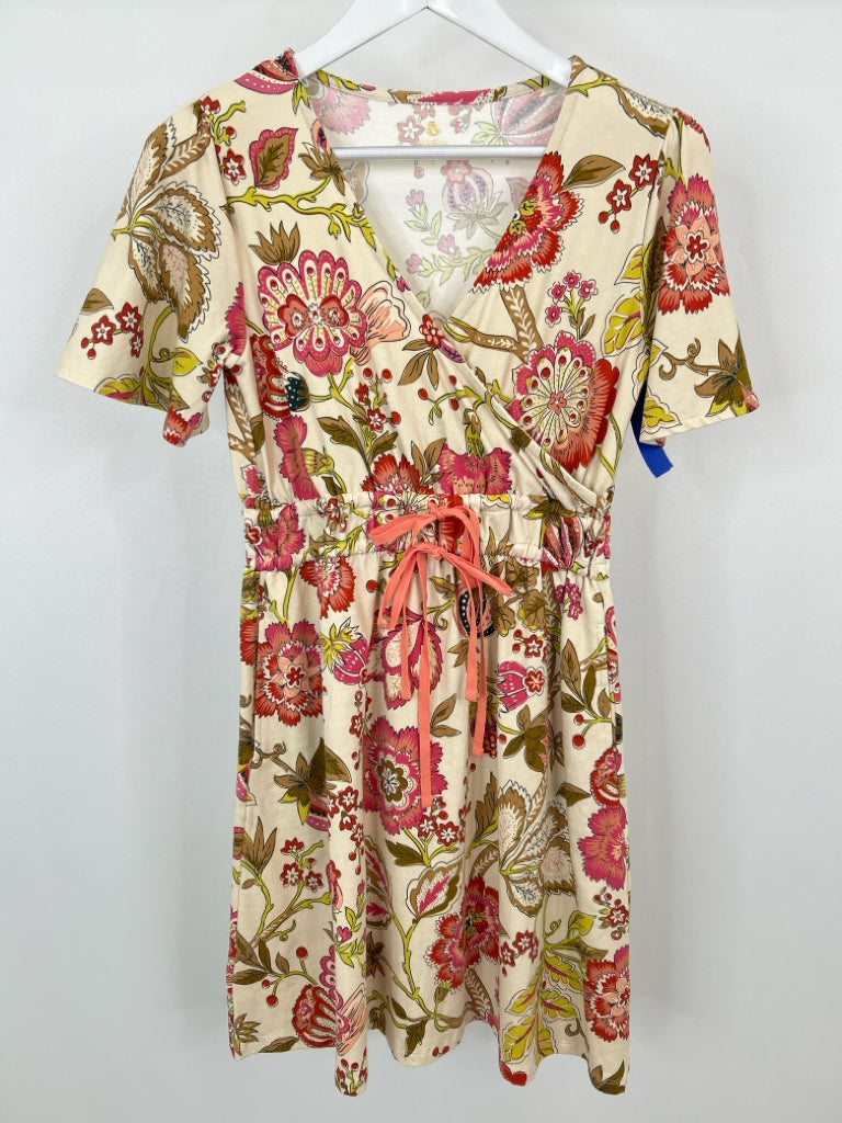 SPARTINA Size S Cream floral print Women's Dress