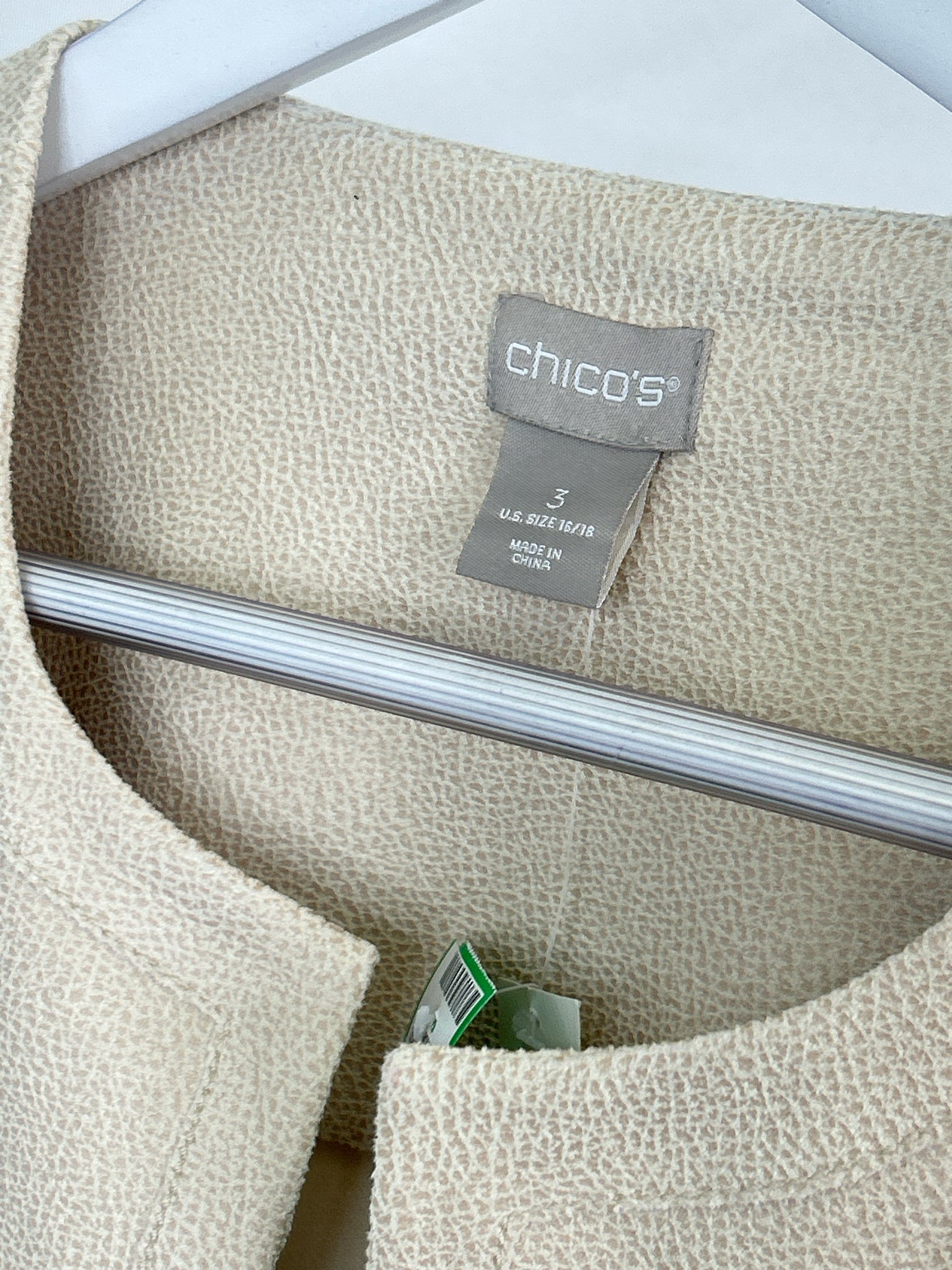 CHICO'S Size XL Cream Women Jacket