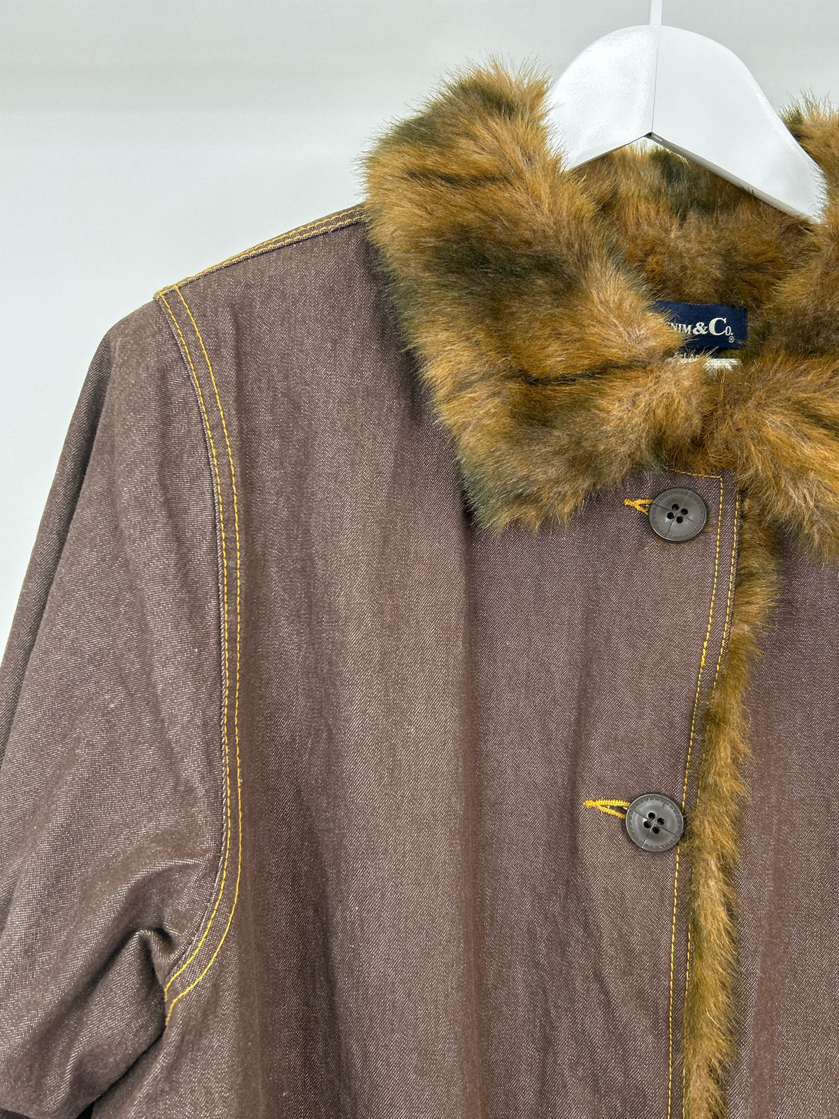 DENIM & CO Size XL brown denim Women Coat