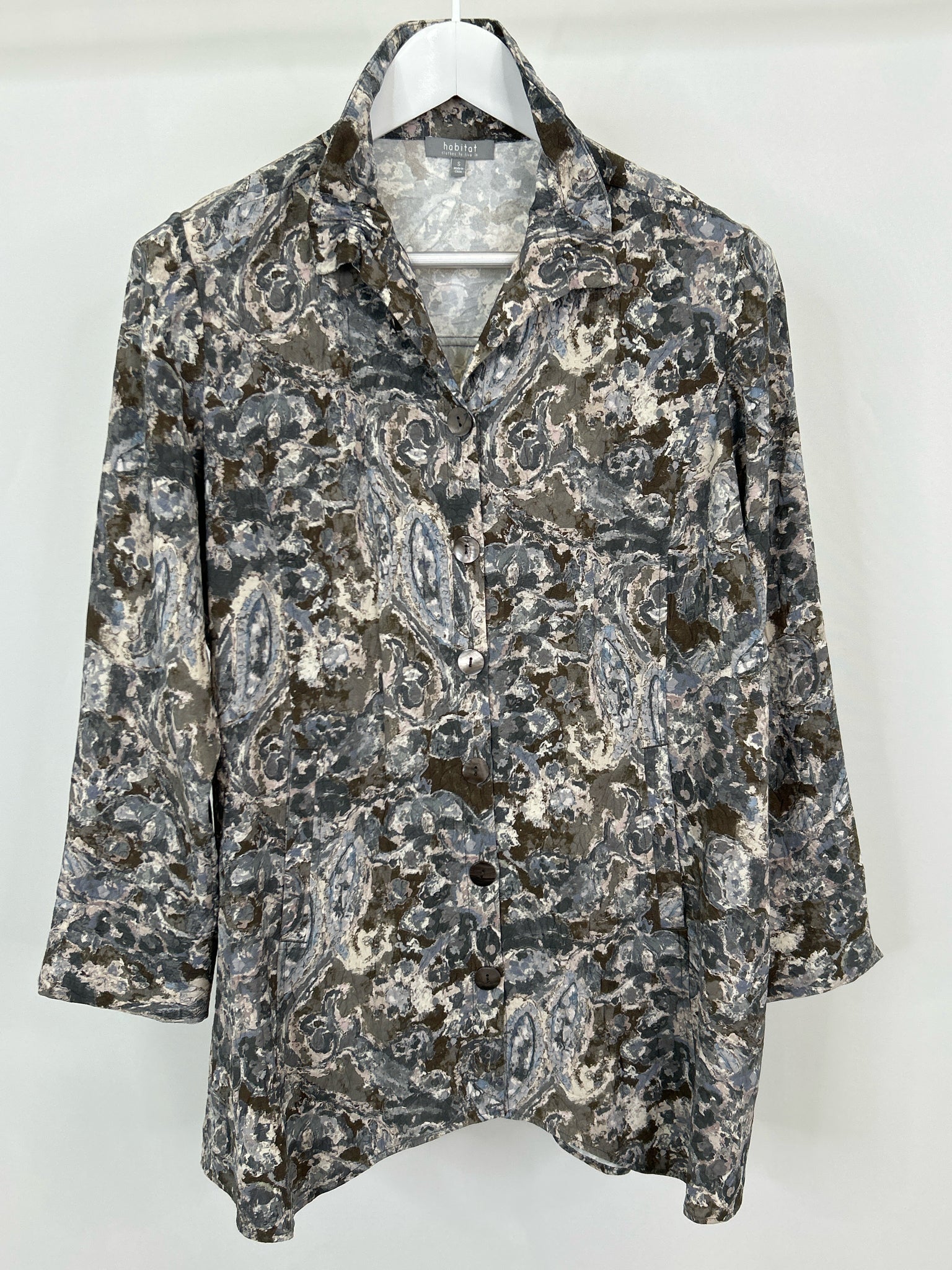 HABITAT Size S GRAY AND BLUE Women Shirt
