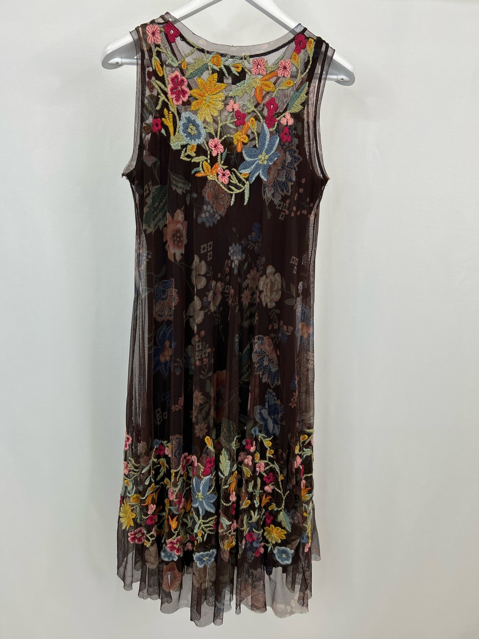 JOHNNY WAS Size L Brown floral Women Dress