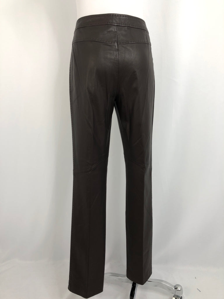 DANA BUCHMAN NWT Size 8 Dark Brown Leater Pants NWT