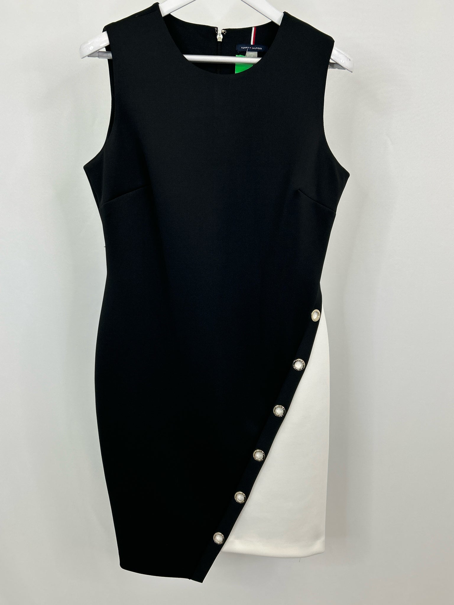 TOMMY HILFIGER Size 12 Black & White Women Dress