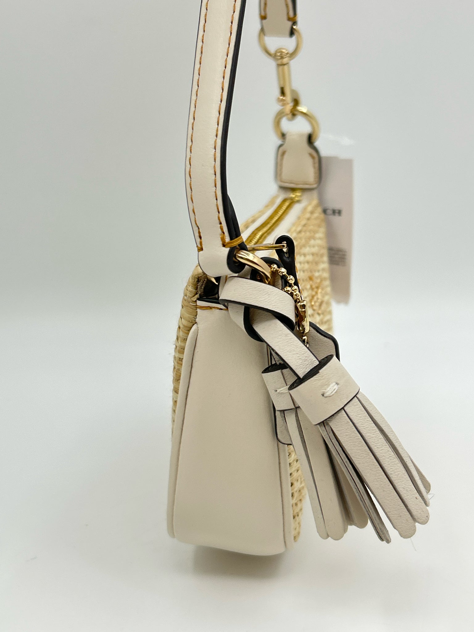 Coach Straw and Leather Women Wristlet