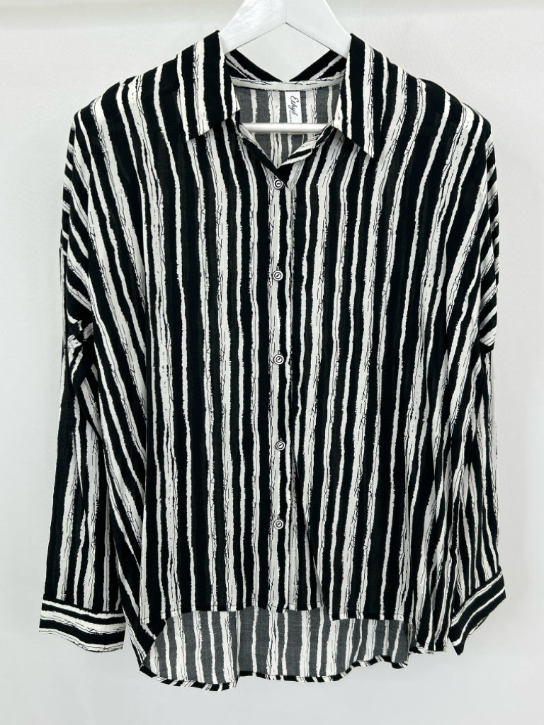 ETHYL Women Size M Black and White Shirt