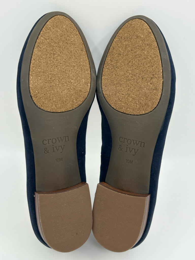 CROWN & IVY Size 10M Navy Colette Flats NWOB