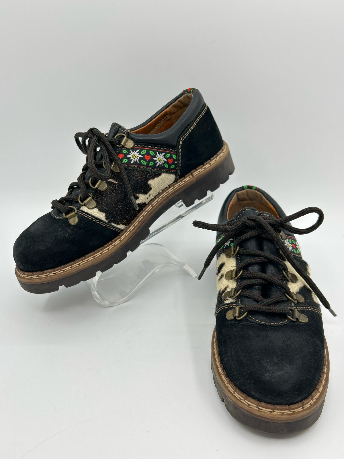 JOSEF SEIBEL Size 37 Black Print Women Flats