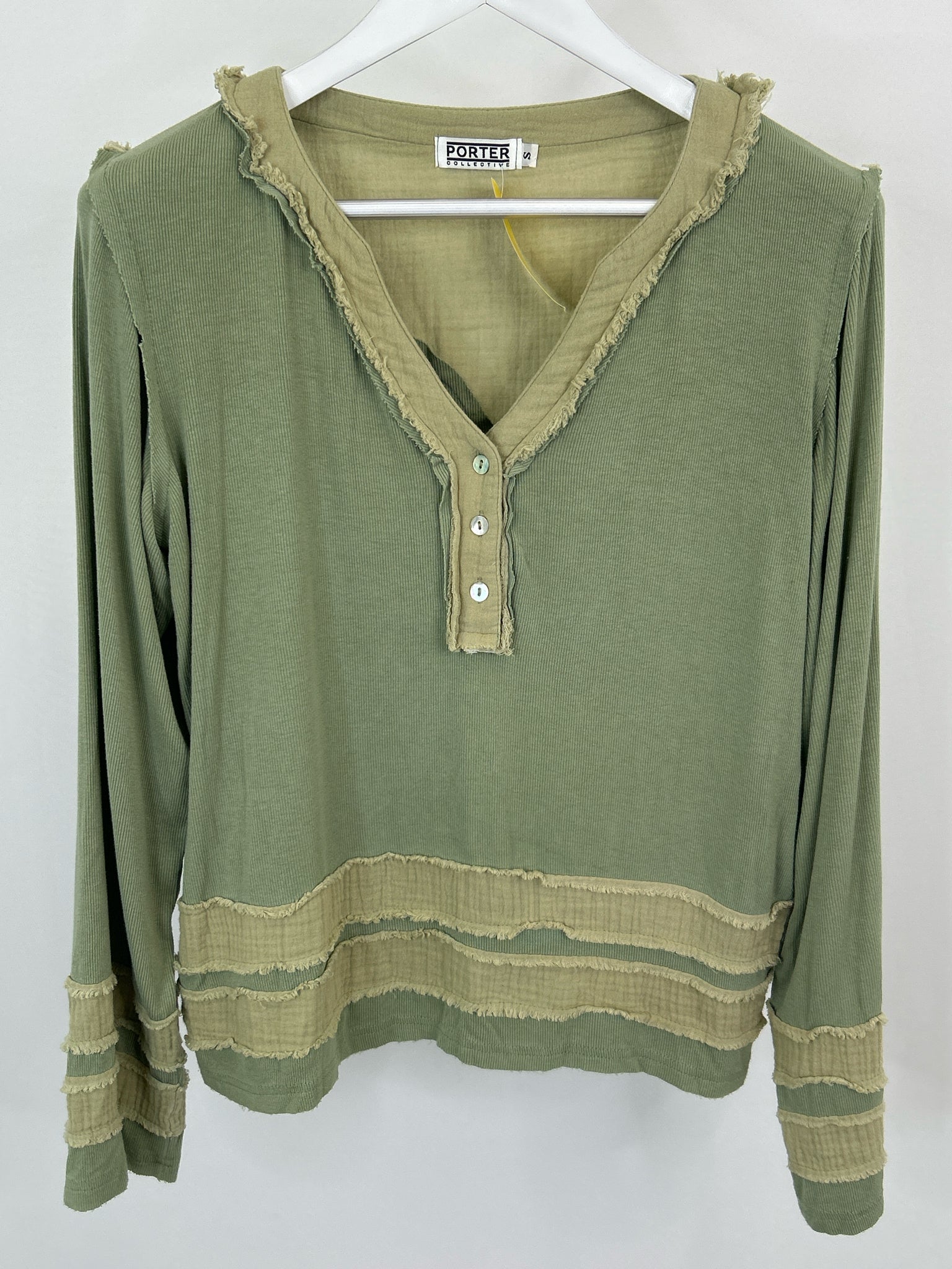 PORTER COLLECTIVE Size S Green Women Top