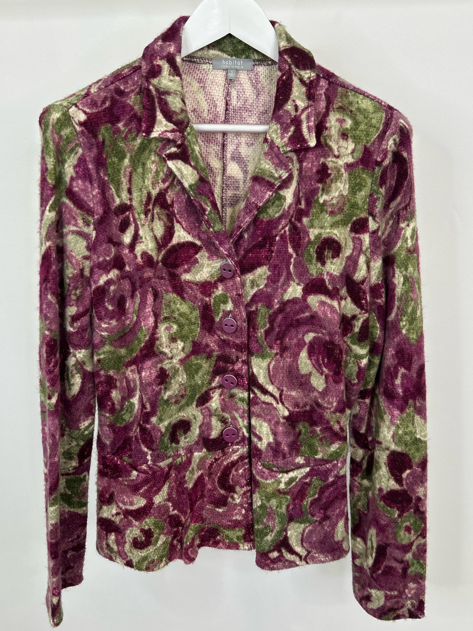 HABITAT Size S Plum Floral Women Jacket