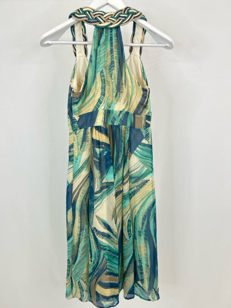 JAX Size 4 Teal Print Women's Dress