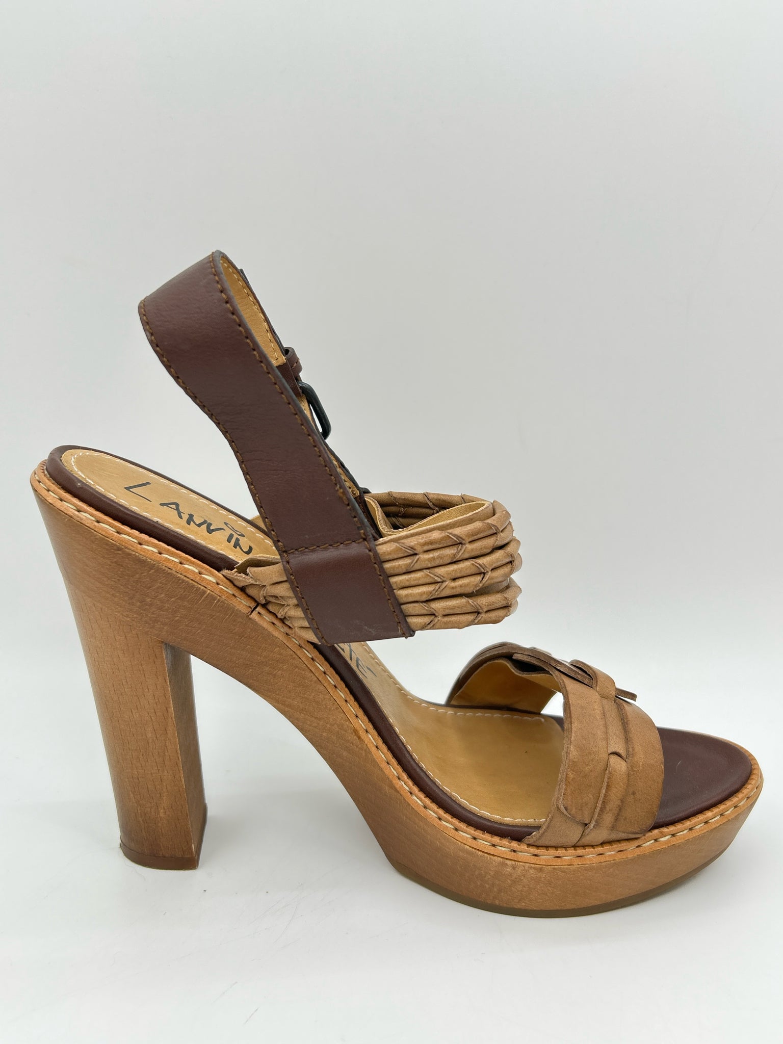 LANVIN Size 40.5 Brown Women Sandal