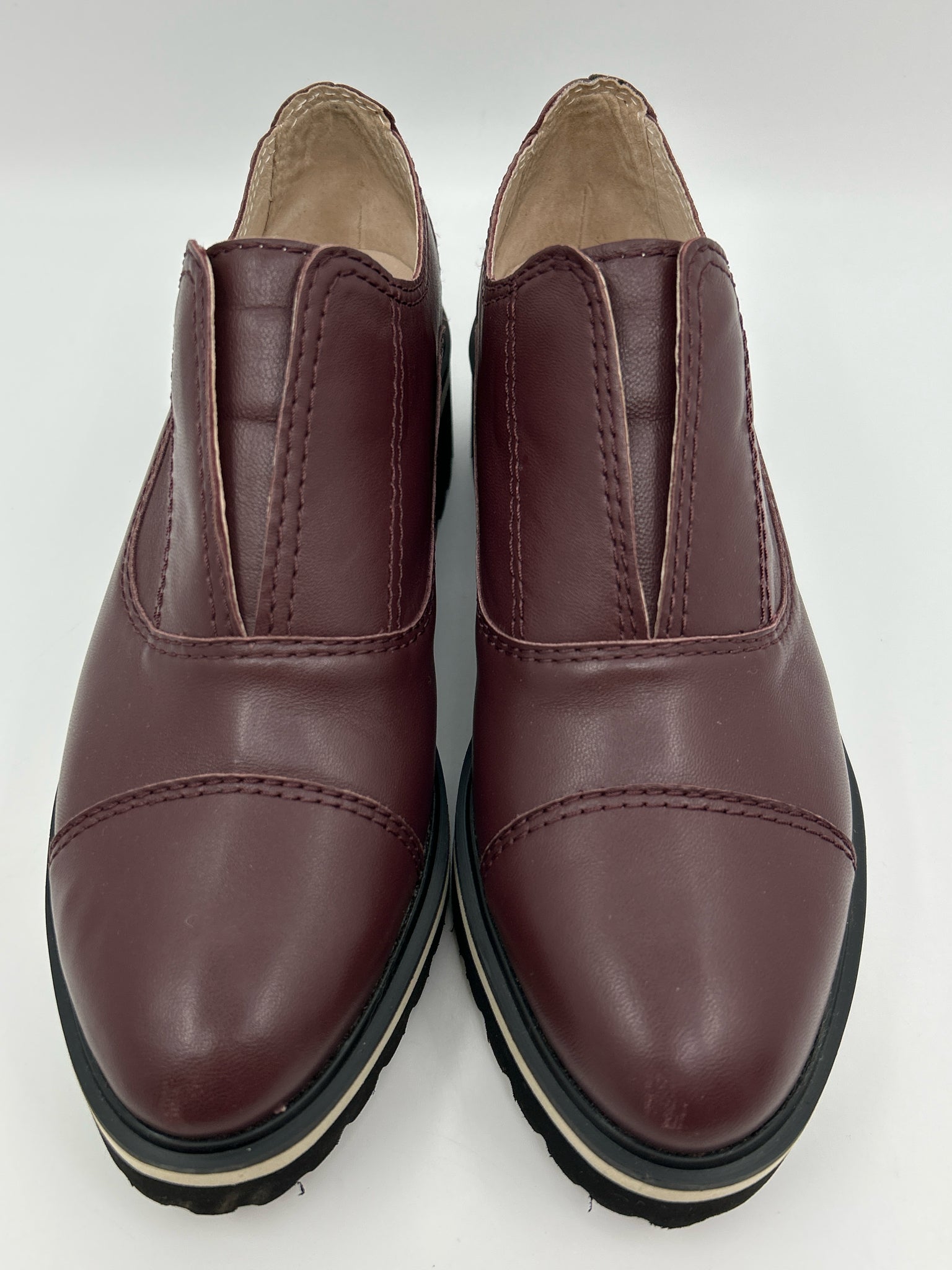 All Black Size 40/10 Burgundy Women Loafer