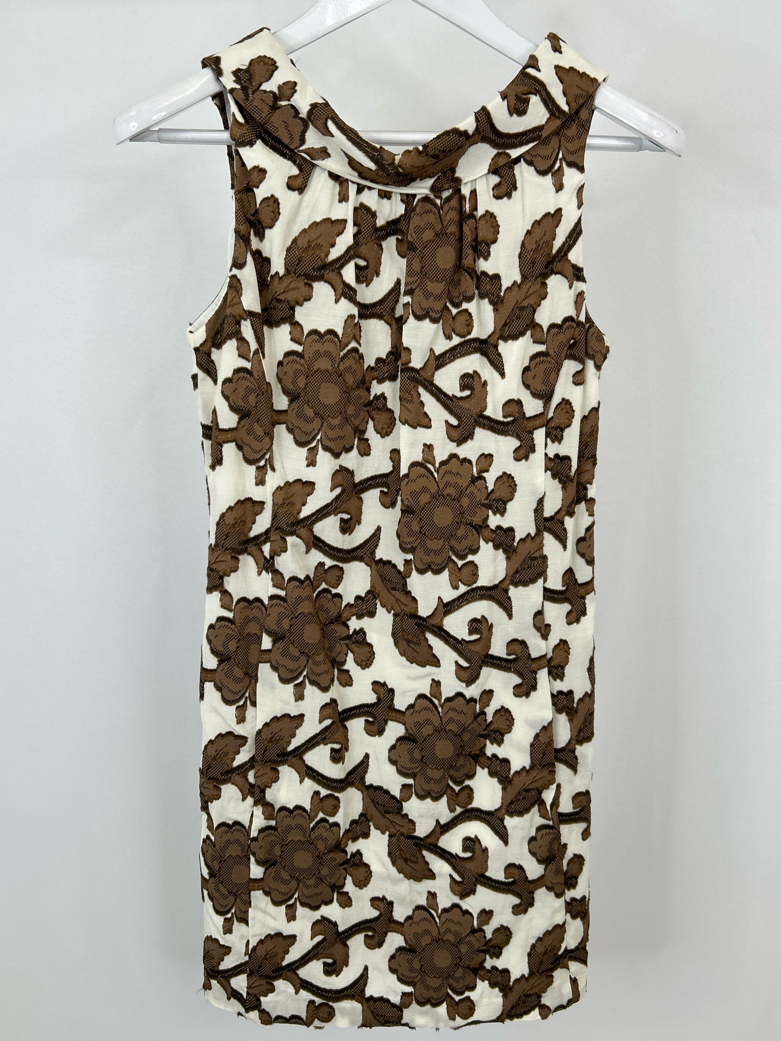 MILLY Size 2 WHITE AND BROWN Women's Dress