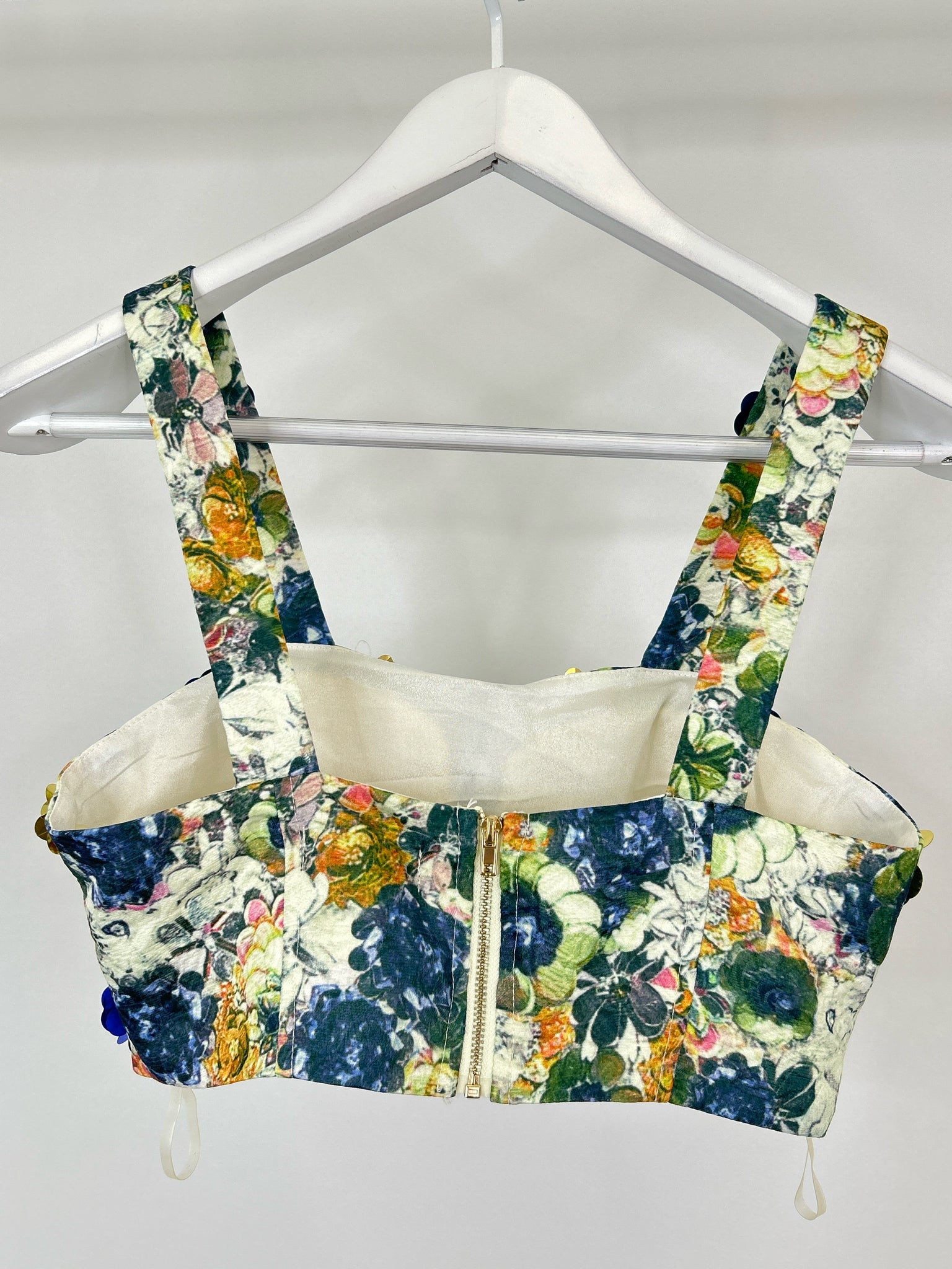 Nichole Lynne Size S Green Floral Women 2-Piece w/shorts